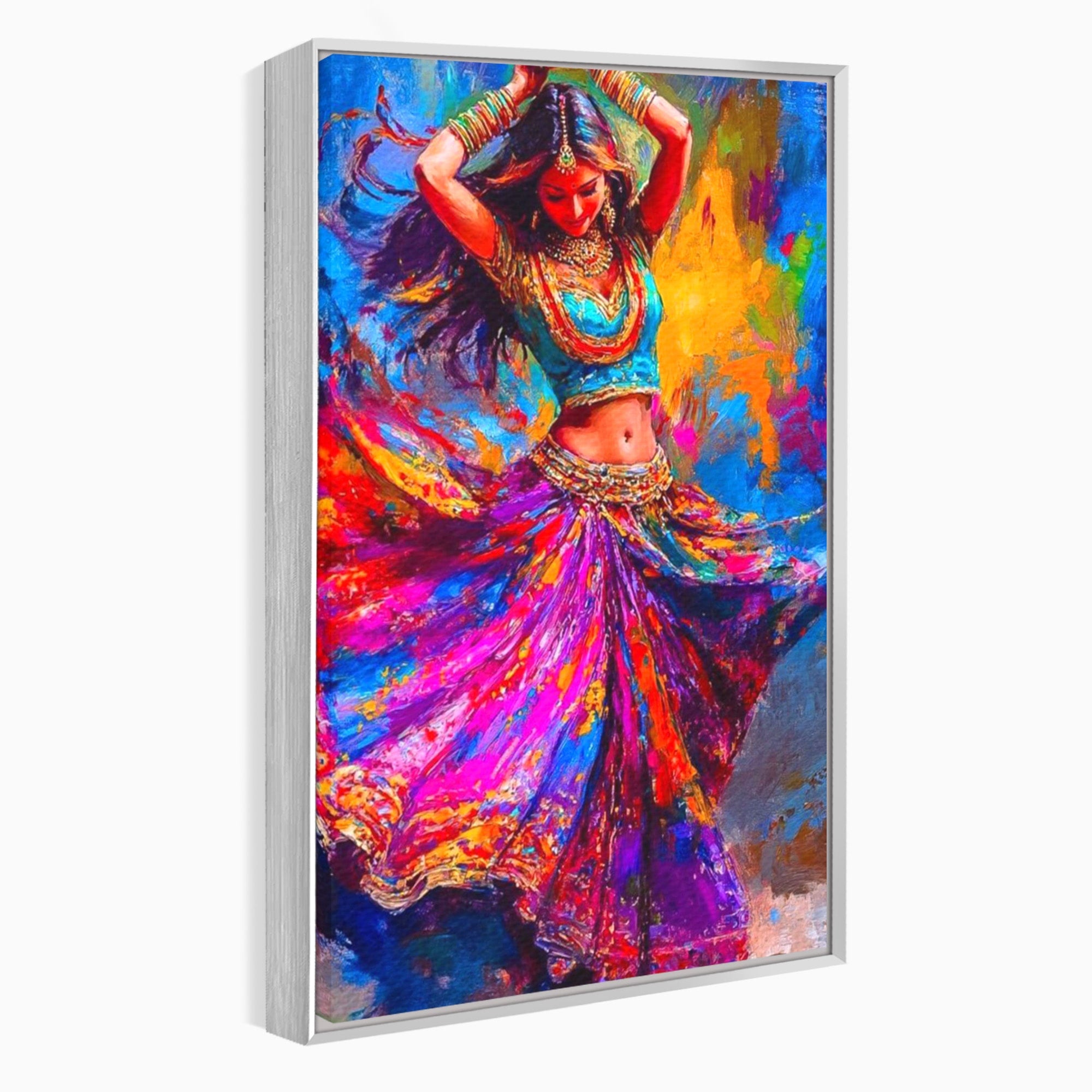 Tablou Canvas Premium LuxCanva® PI1011, Dansatoare Indiana, Dans, Cultura, Exotic, Living, Arta, Culori Vibrante
