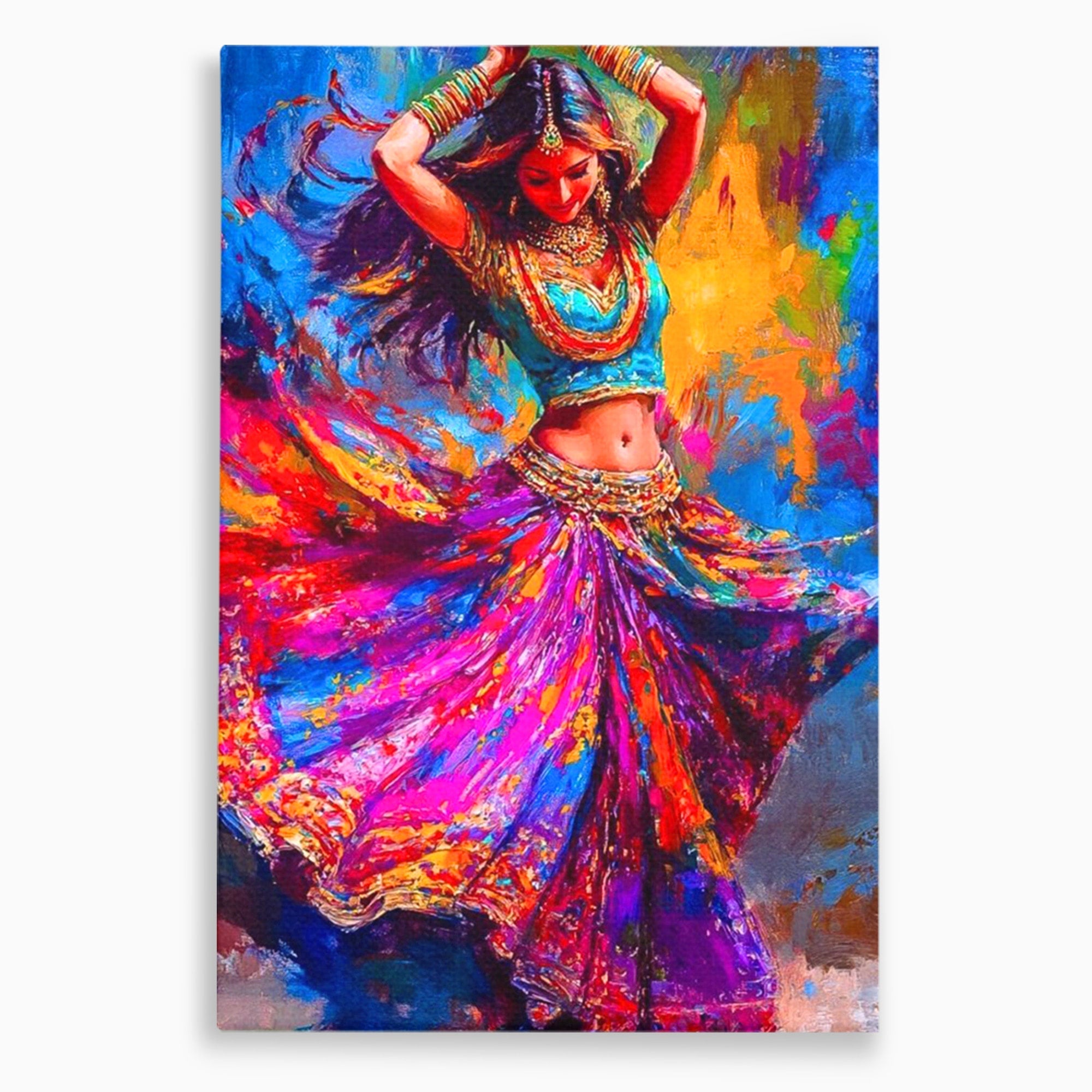 Tablou Canvas Premium LuxCanva® PI1011, Dansatoare Indiana, Dans, Cultura, Exotic, Living, Arta, Culori Vibrante