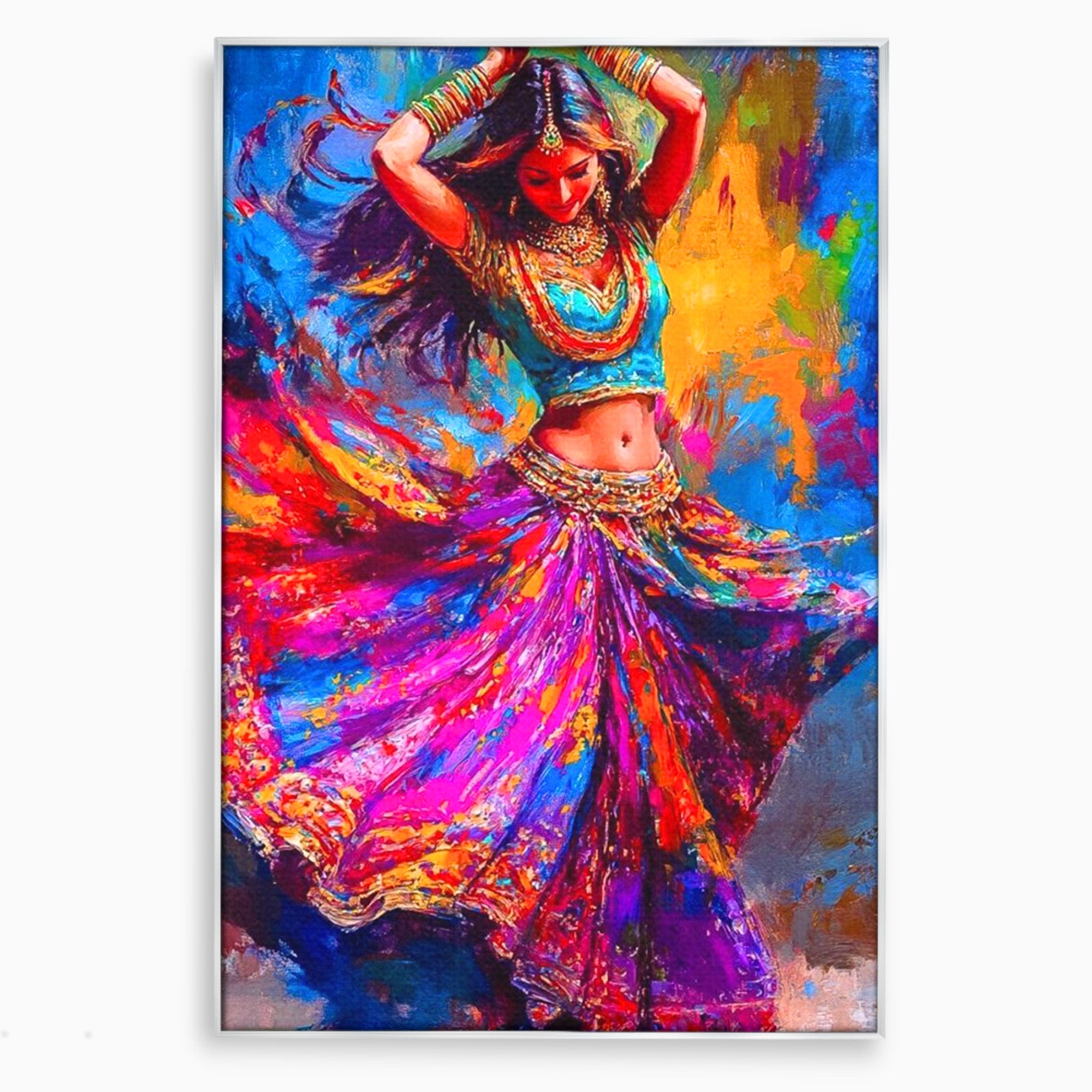 Tablou Canvas Premium LuxCanva® PI1011, Dansatoare Indiana, Dans, Cultura, Exotic, Living, Arta, Culori Vibrante