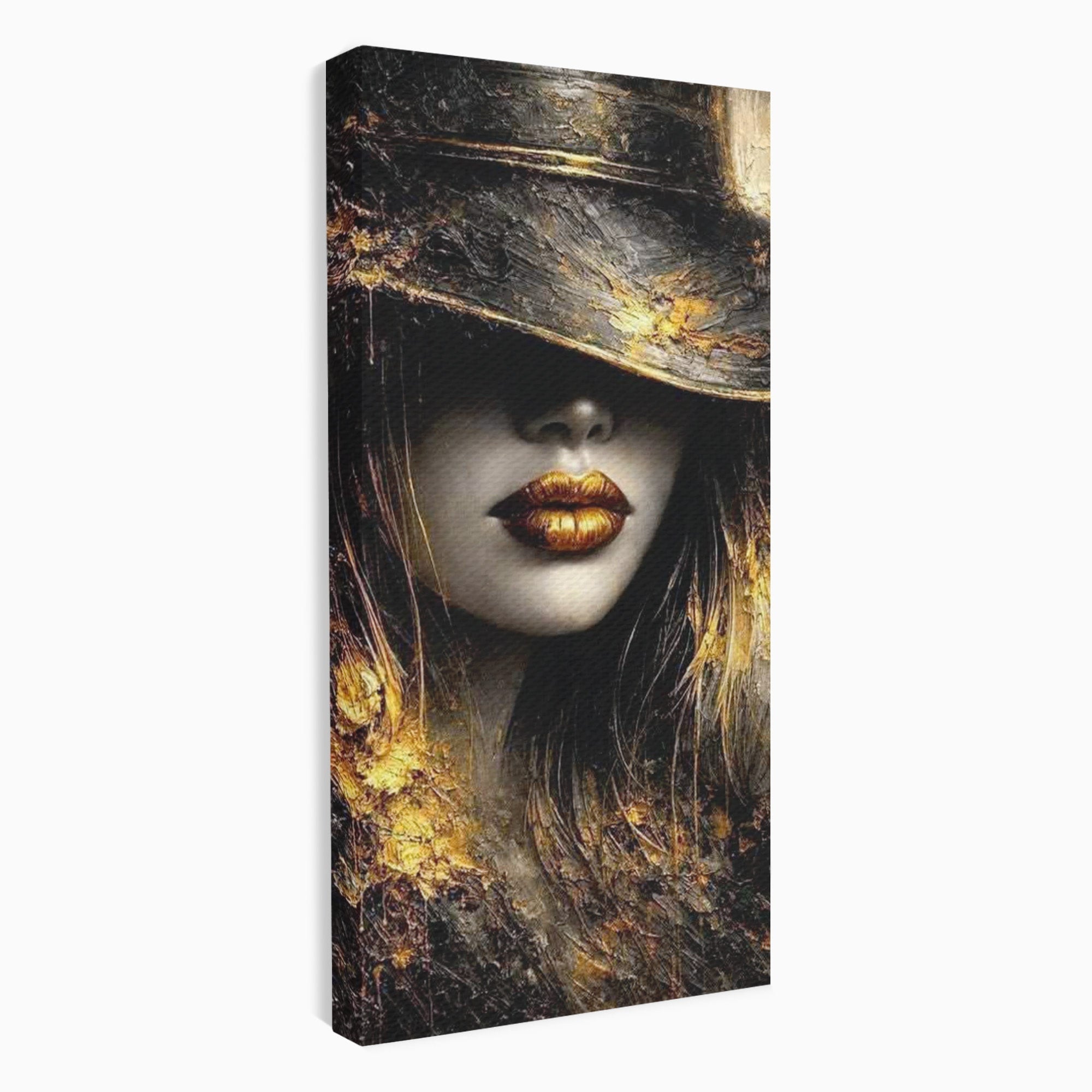 Tablou Canvas Premium LuxCanva® PI1015, Misterul Aurului, Mister, Femeie, Portret, Eleganta, Dormitor, Culori Vibrante
