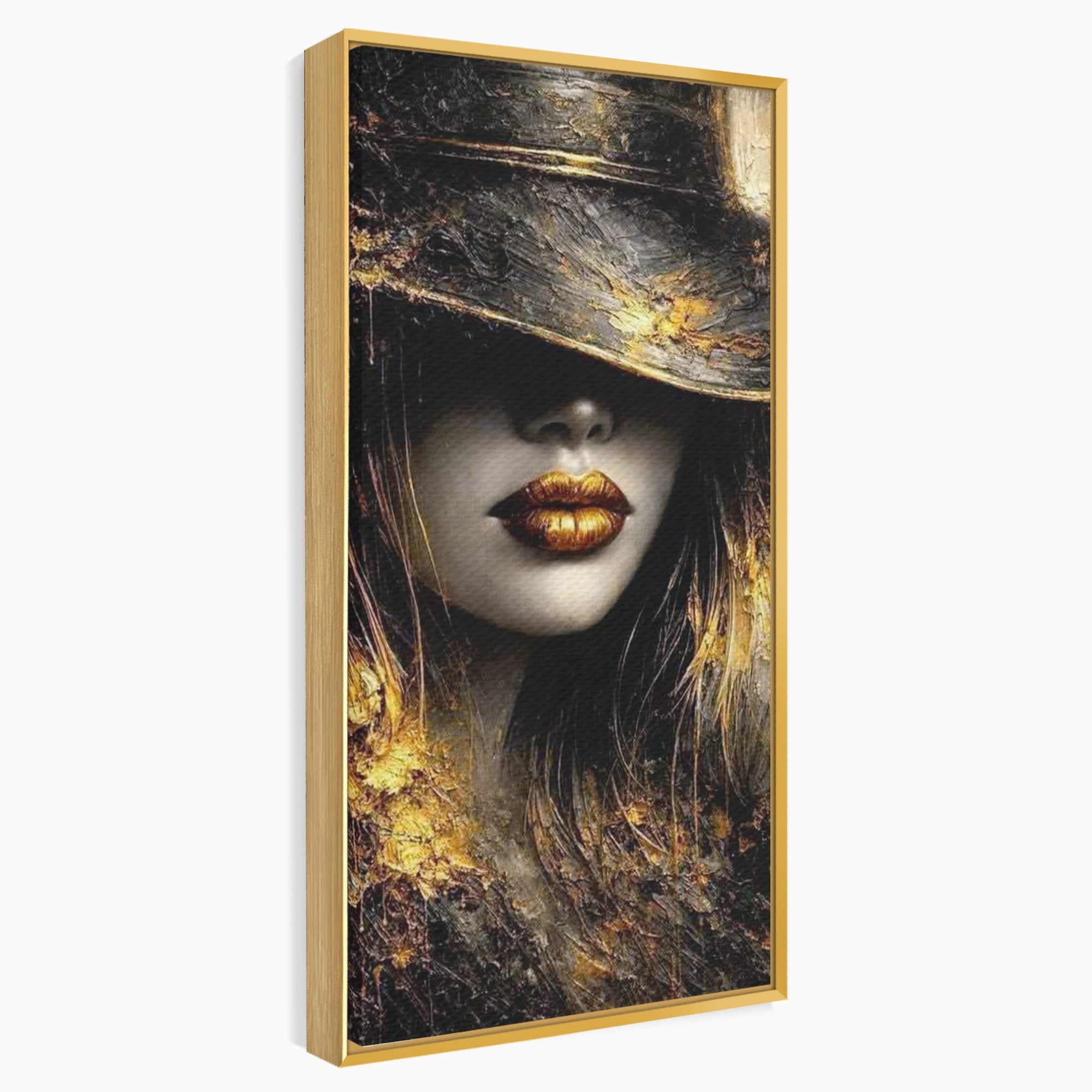 Tablou Canvas Premium LuxCanva® PI1015, Misterul Aurului, Mister, Femeie, Portret, Eleganta, Dormitor, Culori Vibrante
