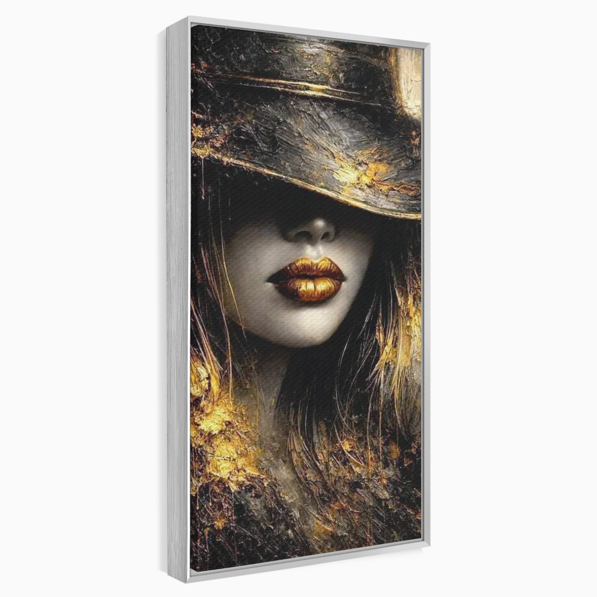 Tablou Canvas Premium LuxCanva® PI1015, Misterul Aurului, Mister, Femeie, Portret, Eleganta, Dormitor, Culori Vibrante