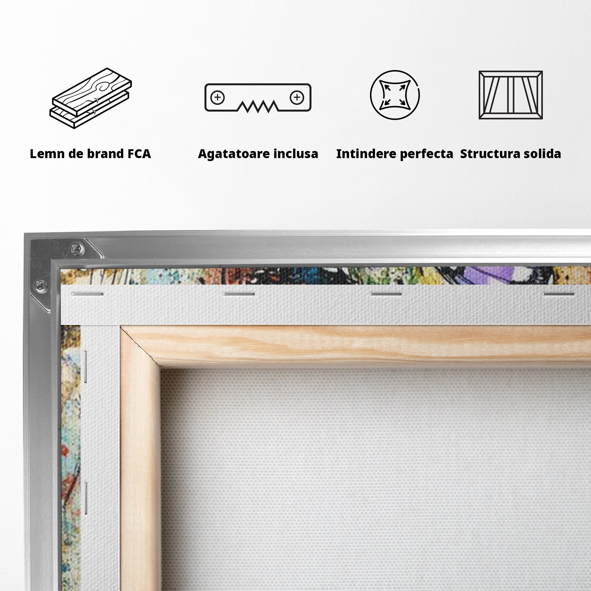 Tablou Canvas Premium LuxCanva® PI1019, Fluturi Colorati Pe Flori, Fluturi, Flori, Natura, Primavara, Living, Culori Vibrante
