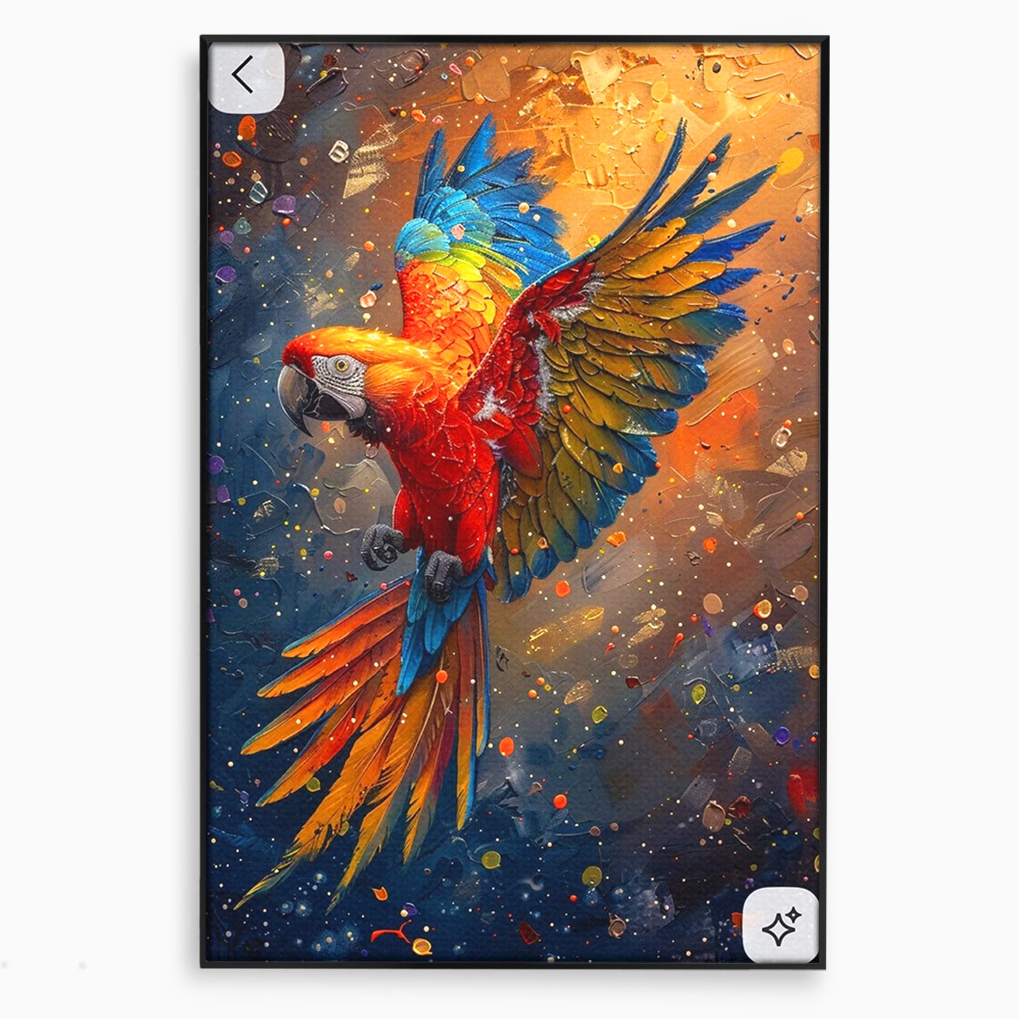 Tablou Canvas Premium LuxCanva® PI1020, Papagal Exotic, Papagal, Exotic, Natura, Living, Colorat, Culori Vibrante