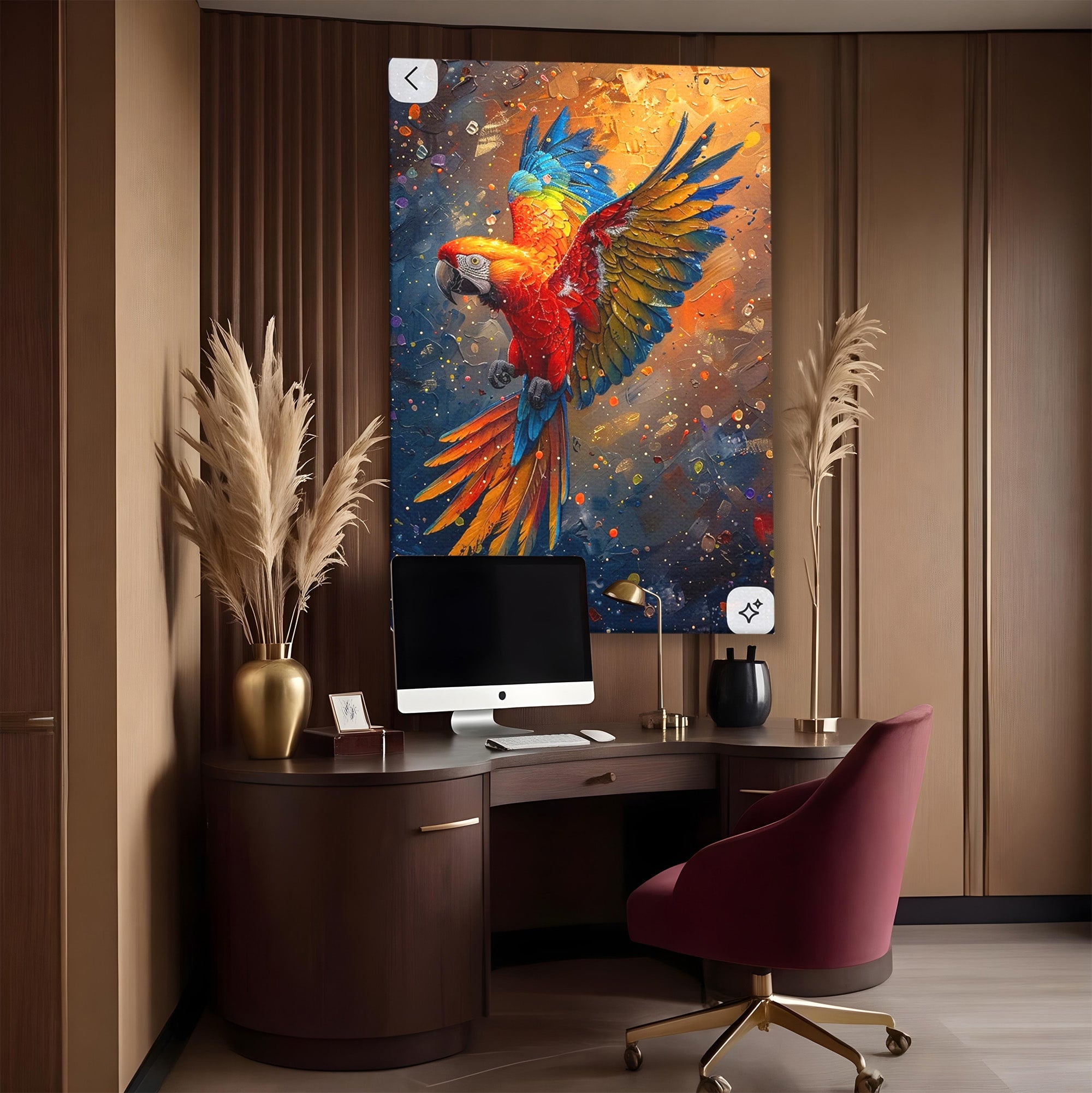 Tablou Canvas Premium LuxCanva® PI1020, Papagal Exotic, Papagal, Exotic, Natura, Living, Colorat, Culori Vibrante