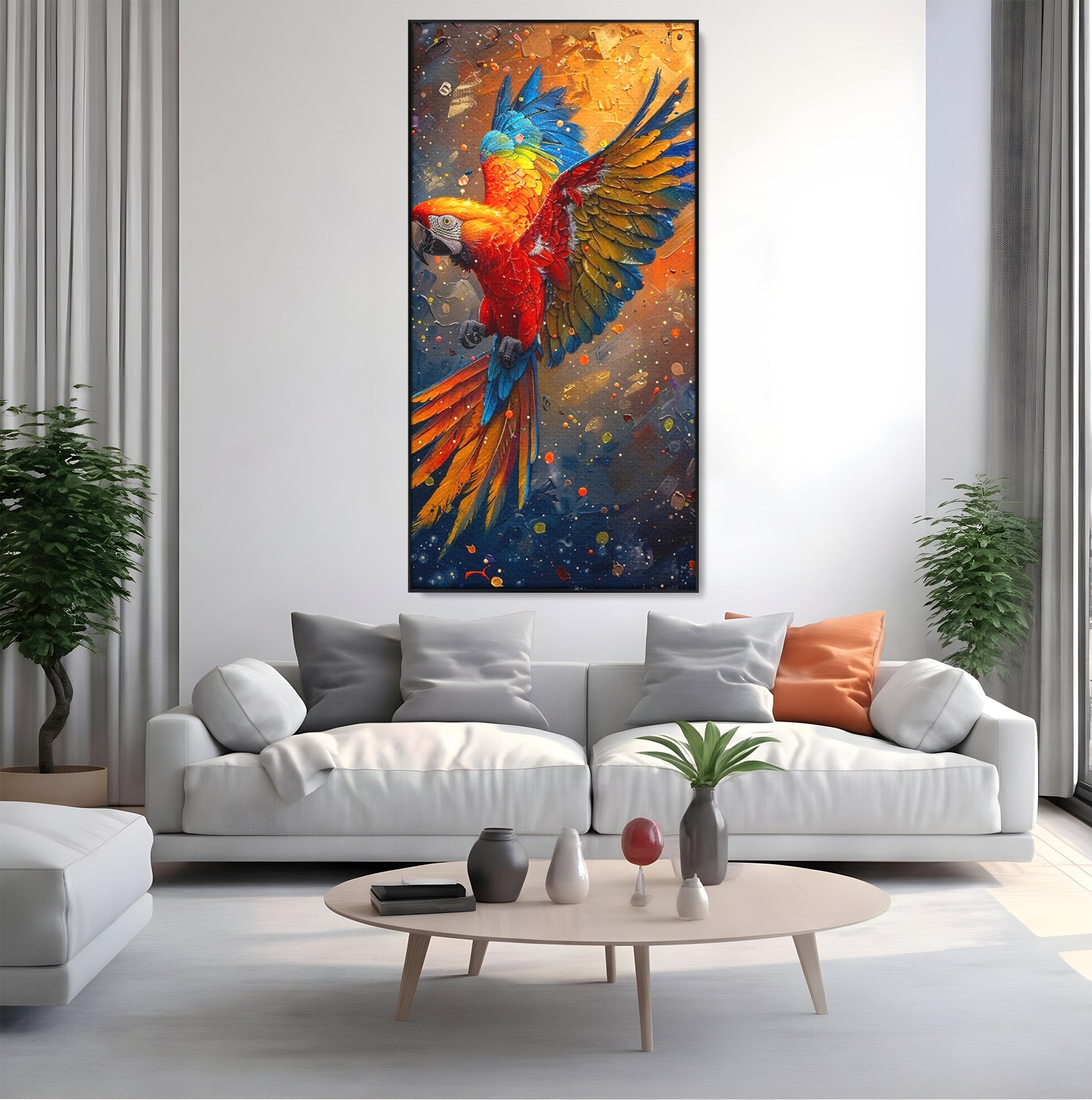 Tablou Canvas Premium LuxCanva® PI1020, Papagal Exotic, Papagal, Exotic, Natura, Living, Colorat, Culori Vibrante