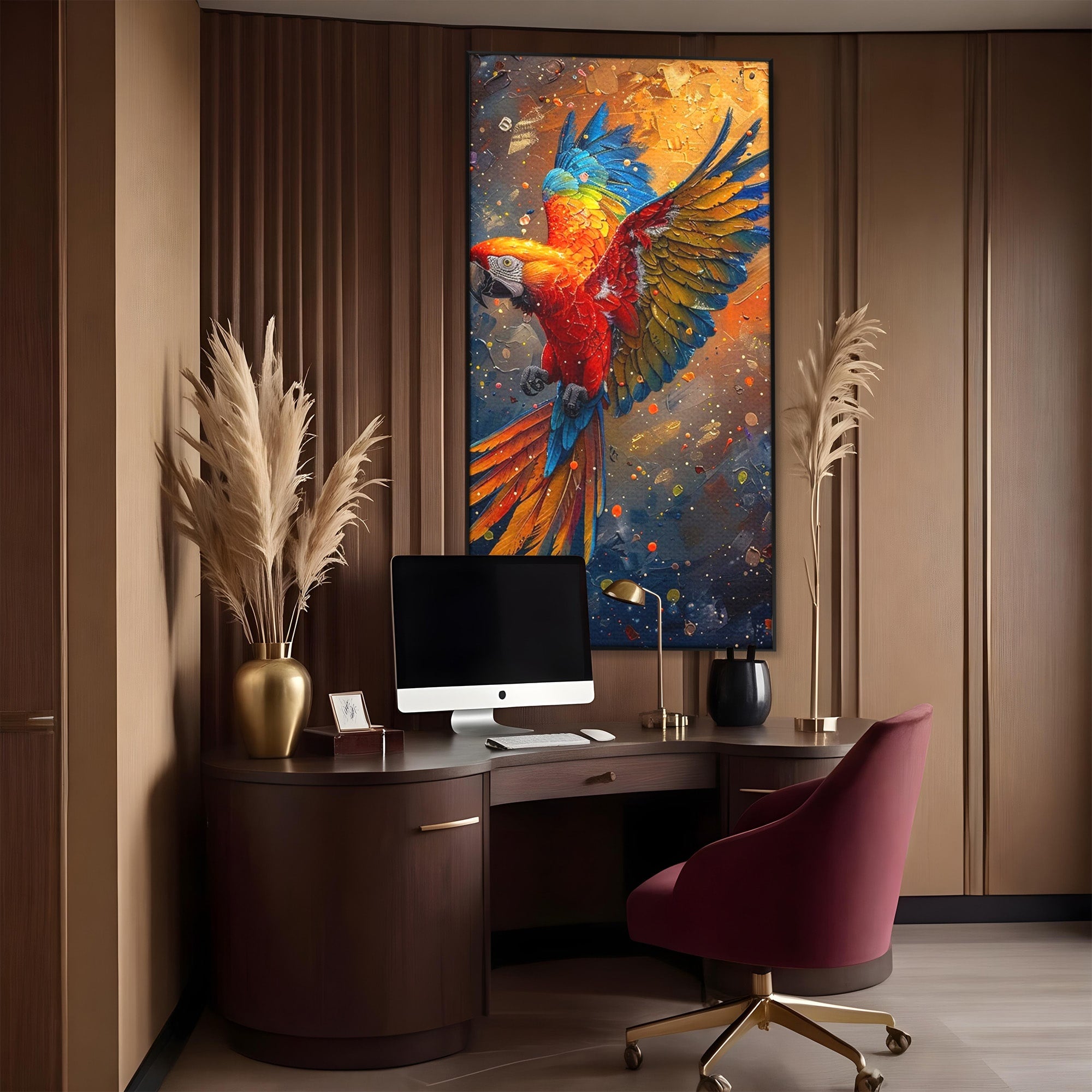 Tablou Canvas Premium LuxCanva® PI1020, Papagal Exotic, Papagal, Exotic, Natura, Living, Colorat, Culori Vibrante