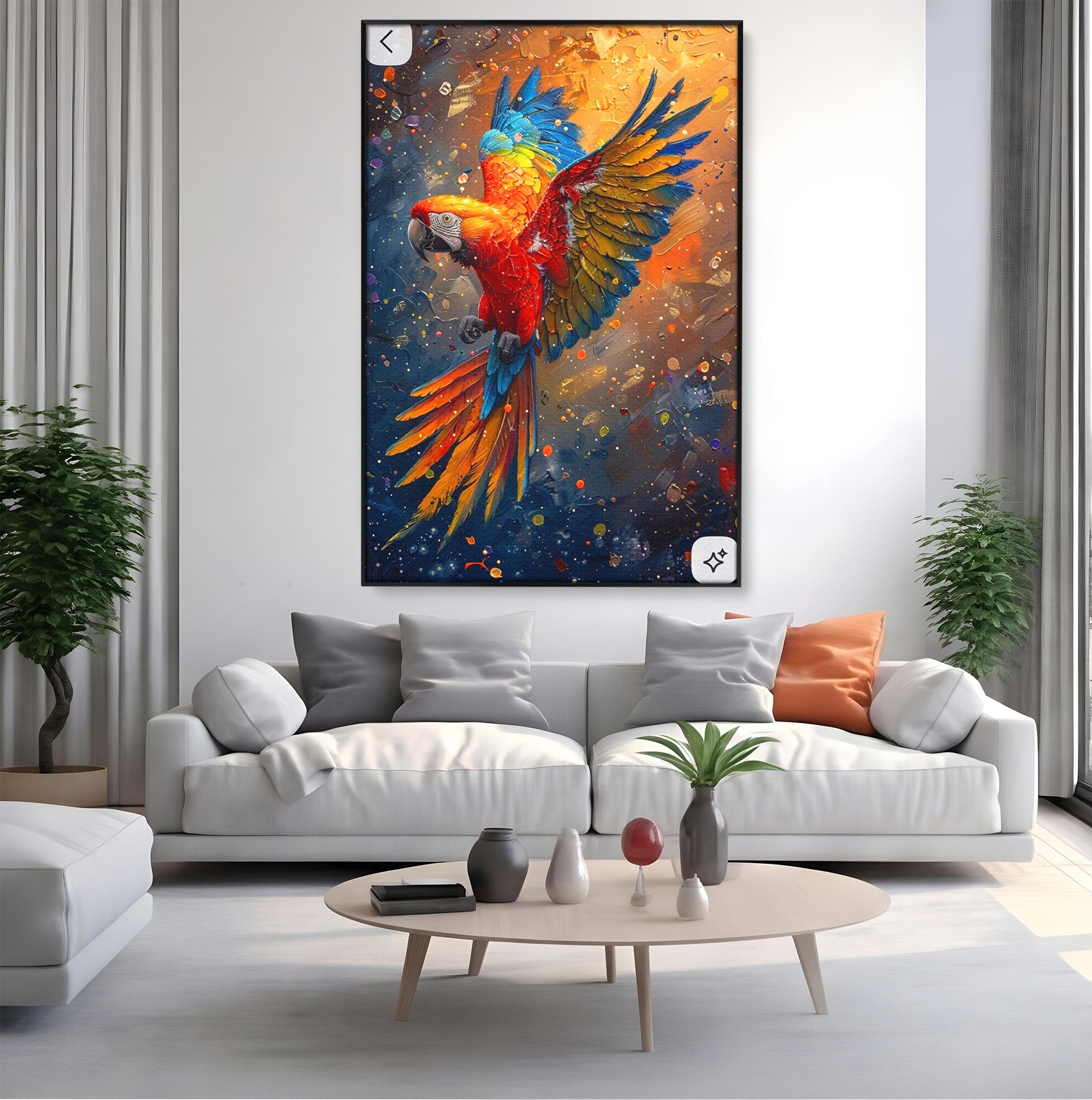 Tablou Canvas Premium LuxCanva® PI1020, Papagal Exotic, Papagal, Exotic, Natura, Living, Colorat, Culori Vibrante