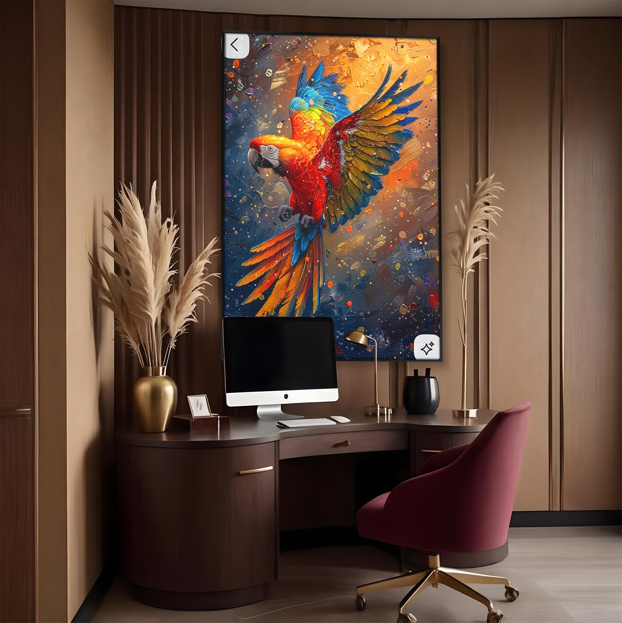 Tablou Canvas Premium LuxCanva® PI1020, Papagal Exotic, Papagal, Exotic, Natura, Living, Colorat, Culori Vibrante