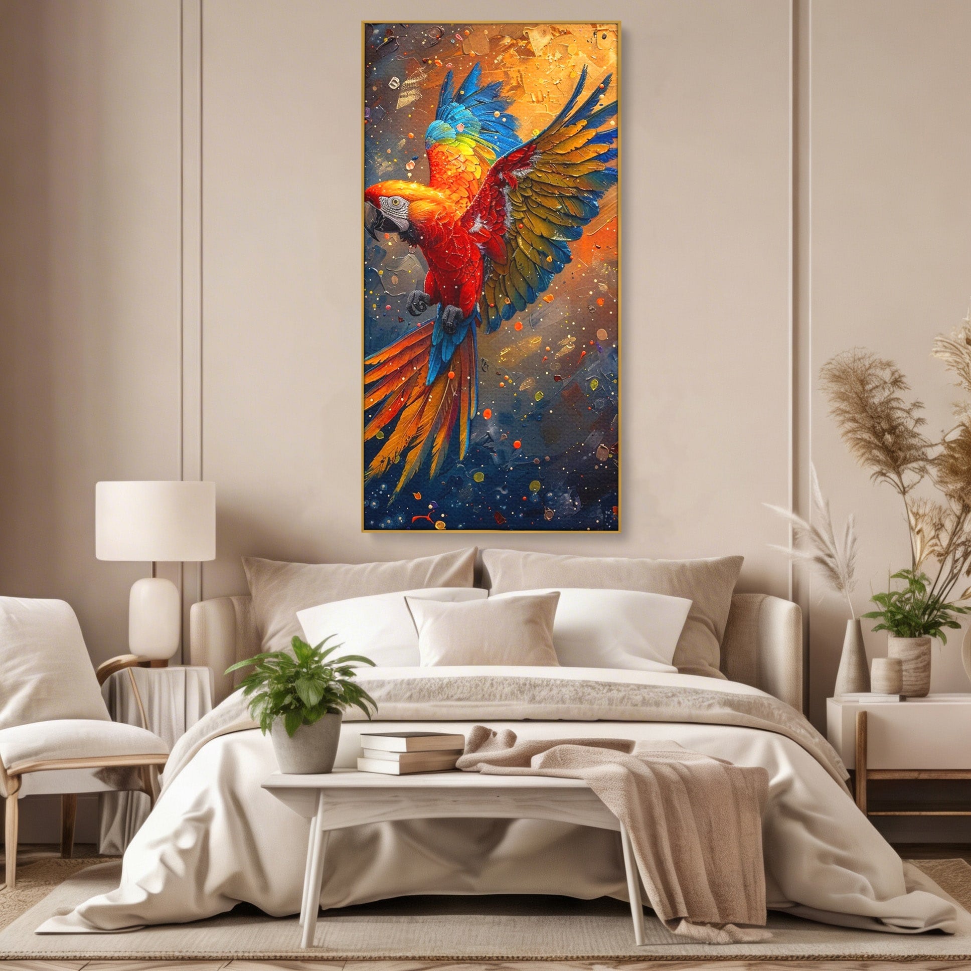 Tablou Canvas Premium LuxCanva® PI1020, Papagal Exotic, Papagal, Exotic, Natura, Living, Colorat, Culori Vibrante