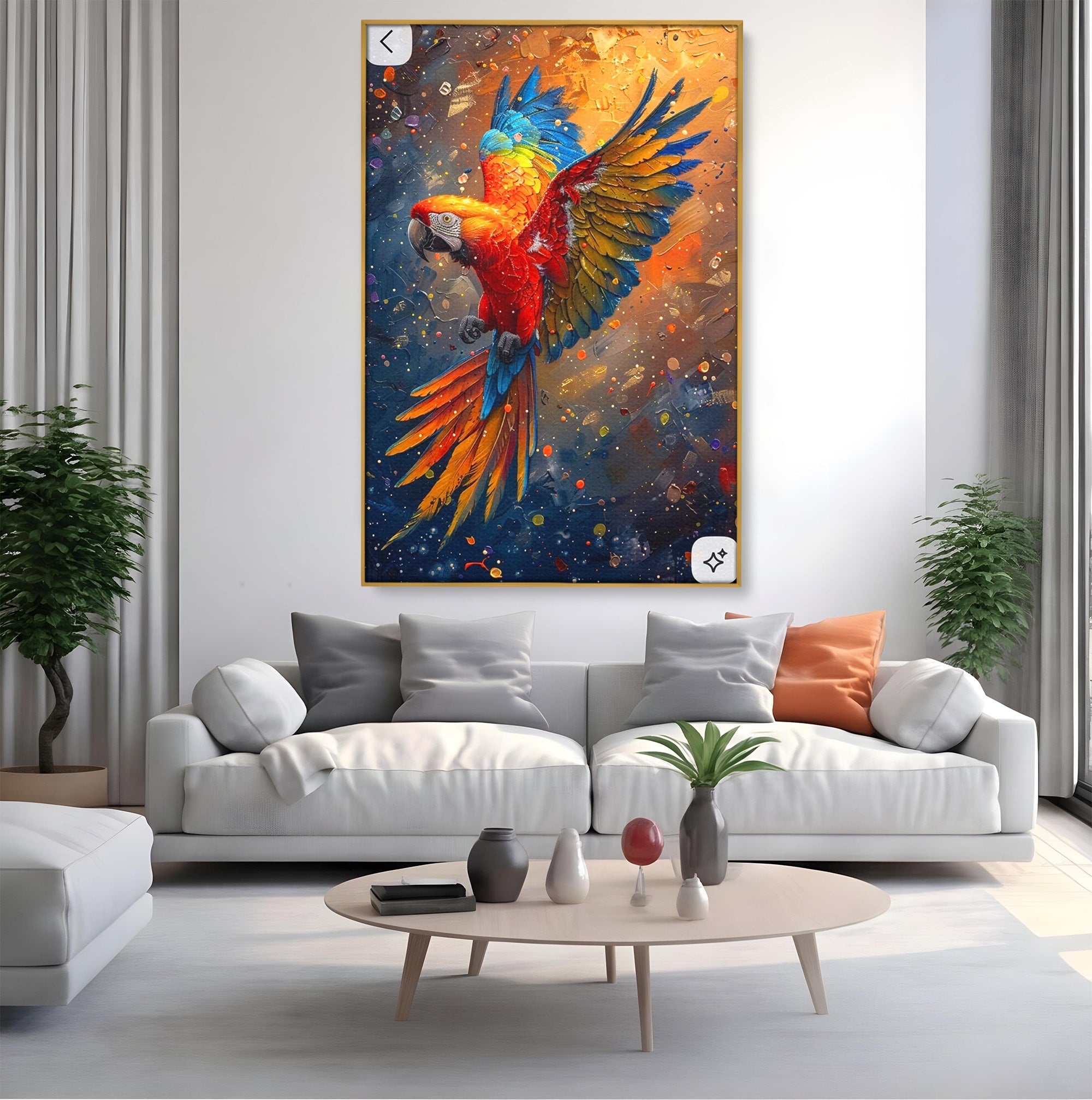 Tablou Canvas Premium LuxCanva® PI1020, Papagal Exotic, Papagal, Exotic, Natura, Living, Colorat, Culori Vibrante