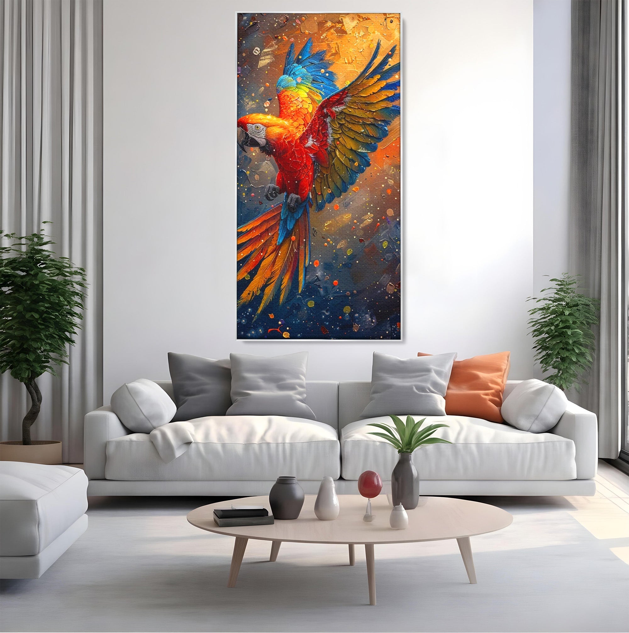 Tablou Canvas Premium LuxCanva® PI1020, Papagal Exotic, Papagal, Exotic, Natura, Living, Colorat, Culori Vibrante