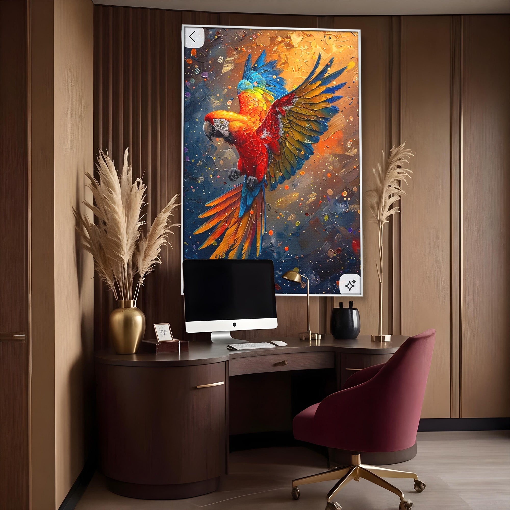 Tablou Canvas Premium LuxCanva® PI1020, Papagal Exotic, Papagal, Exotic, Natura, Living, Colorat, Culori Vibrante