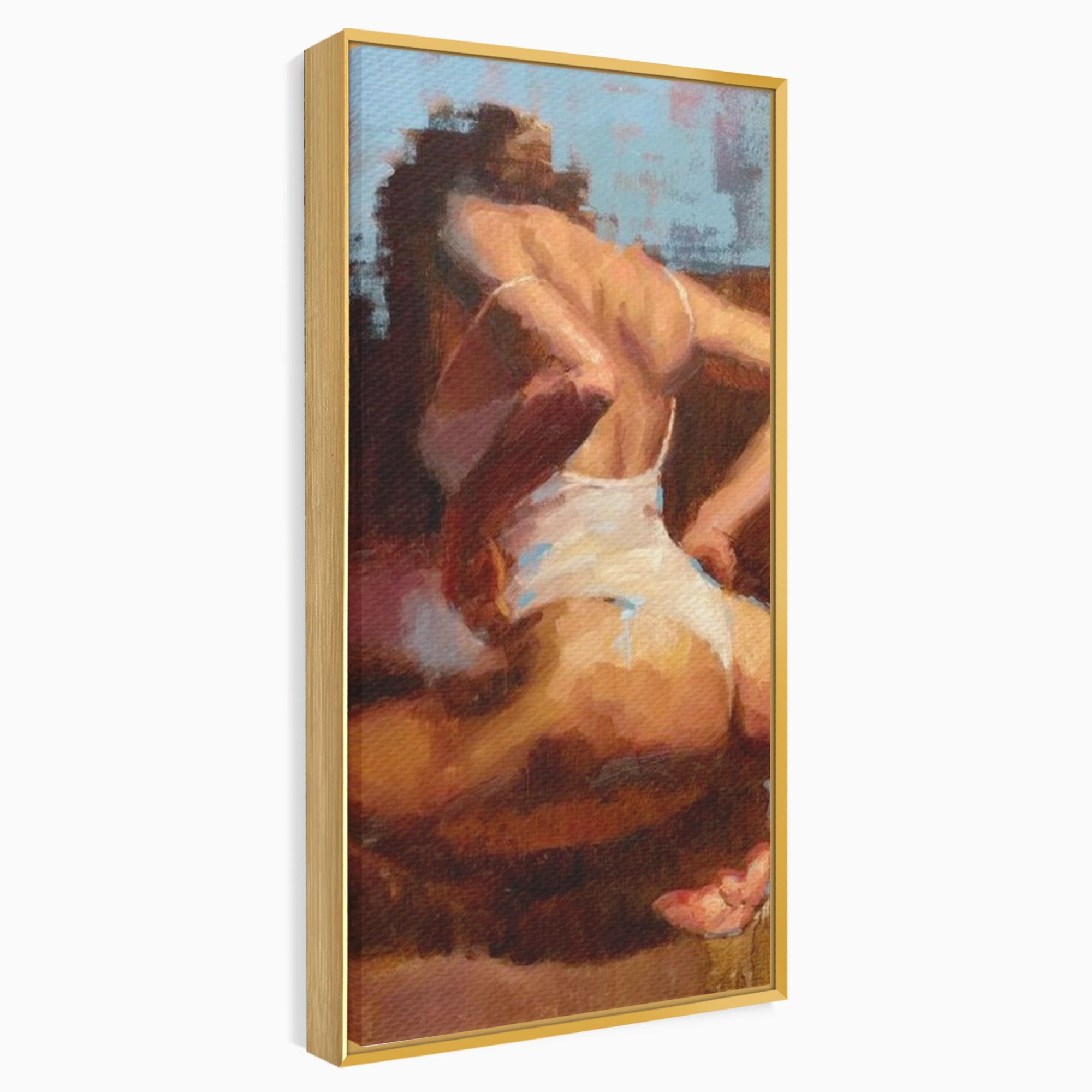 Tablou Canvas Premium LuxCanva® PI1021, Silueta Conturata, Silueta, Arta, Femeie, Intim, Dormitor, Culori Vibrante