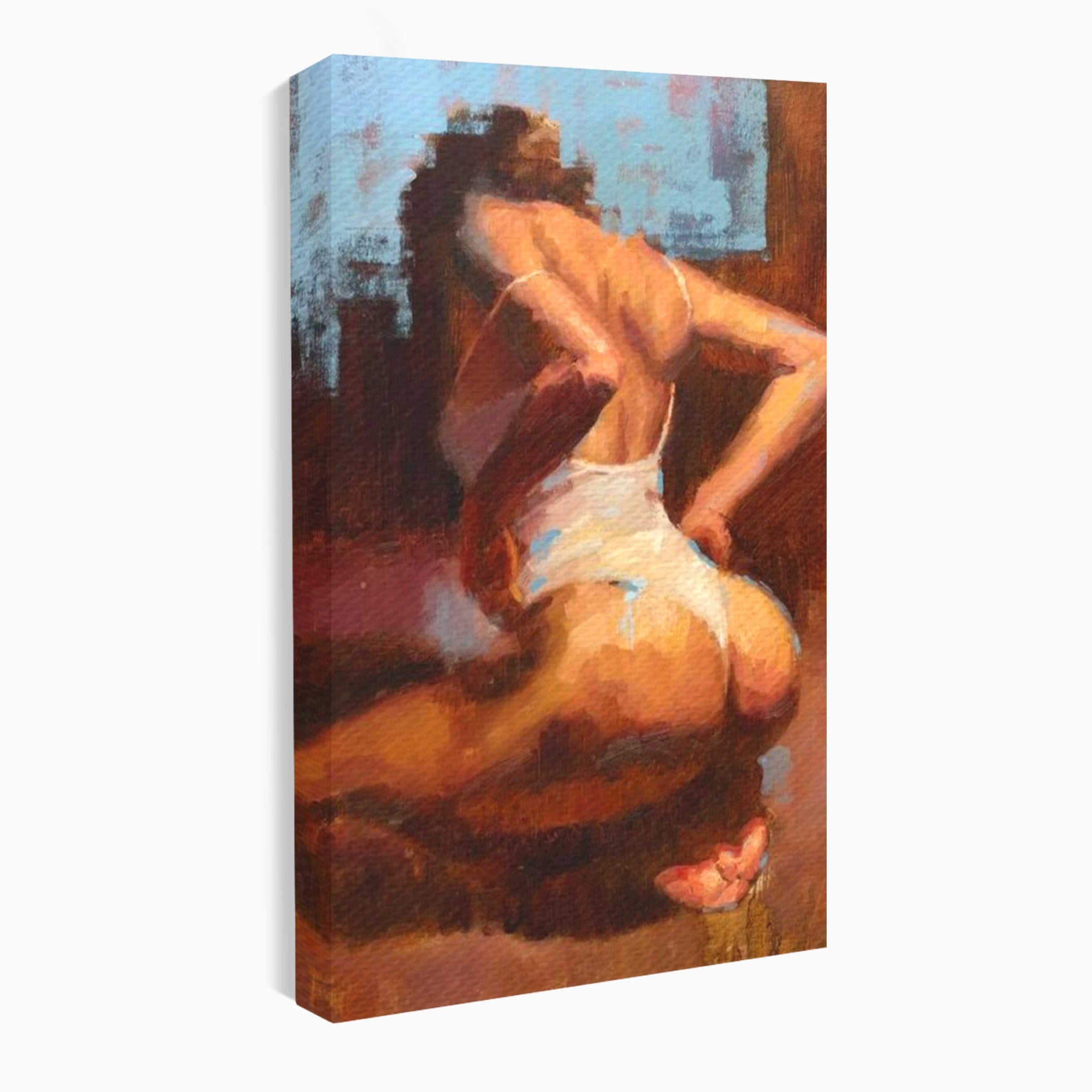 Tablou Canvas Premium LuxCanva® PI1021, Silueta Conturata, Silueta, Arta, Femeie, Intim, Dormitor, Culori Vibrante