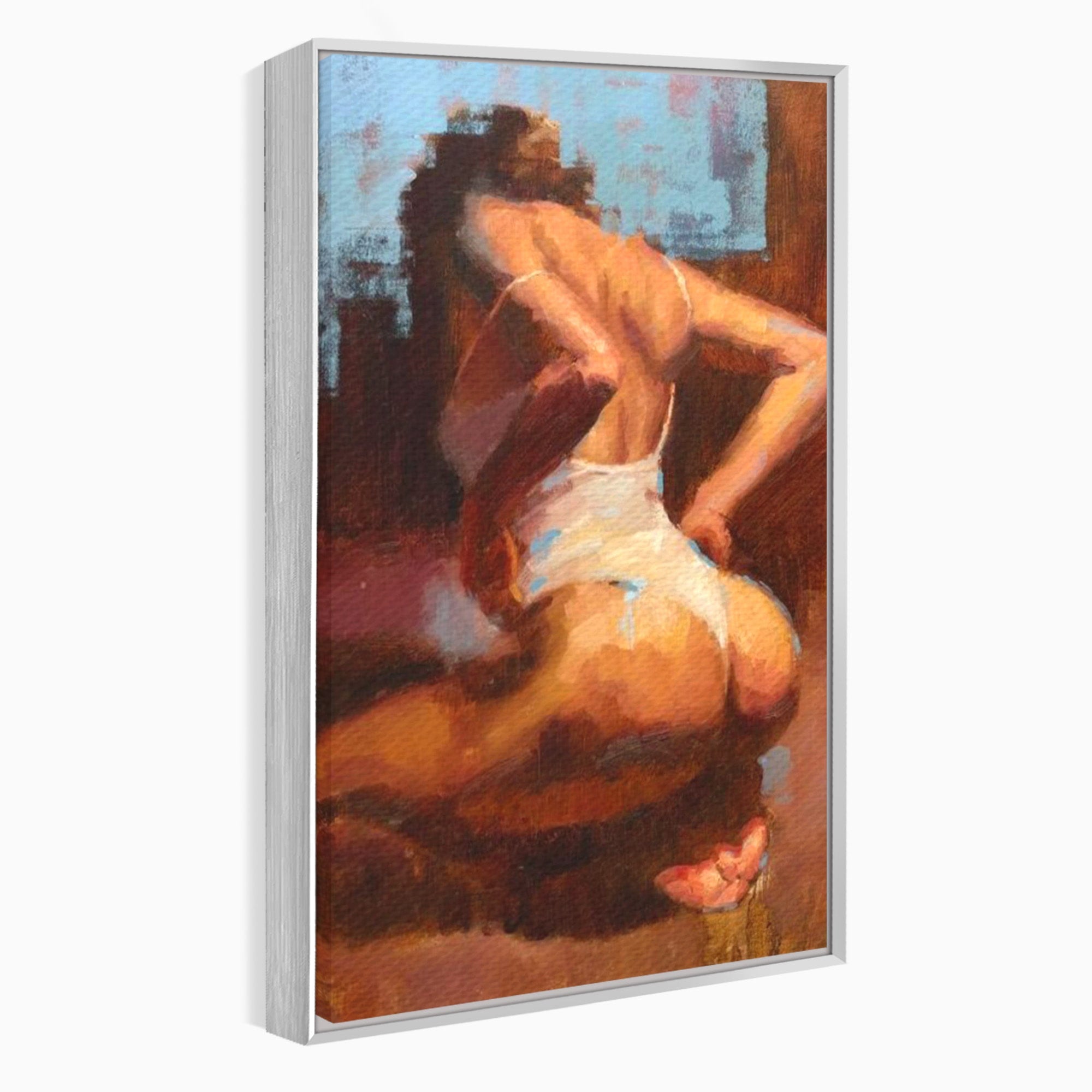 Tablou Canvas Premium LuxCanva® PI1021, Silueta Conturata, Silueta, Arta, Femeie, Intim, Dormitor, Culori Vibrante