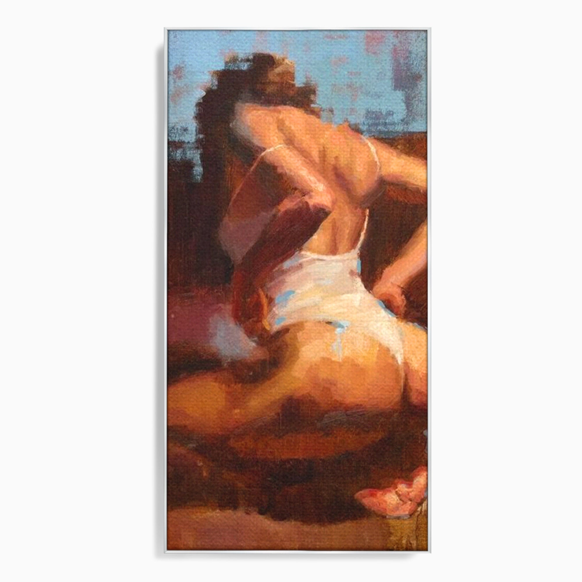 Tablou Canvas Premium LuxCanva® PI1021, Silueta Conturata, Silueta, Arta, Femeie, Intim, Dormitor, Culori Vibrante