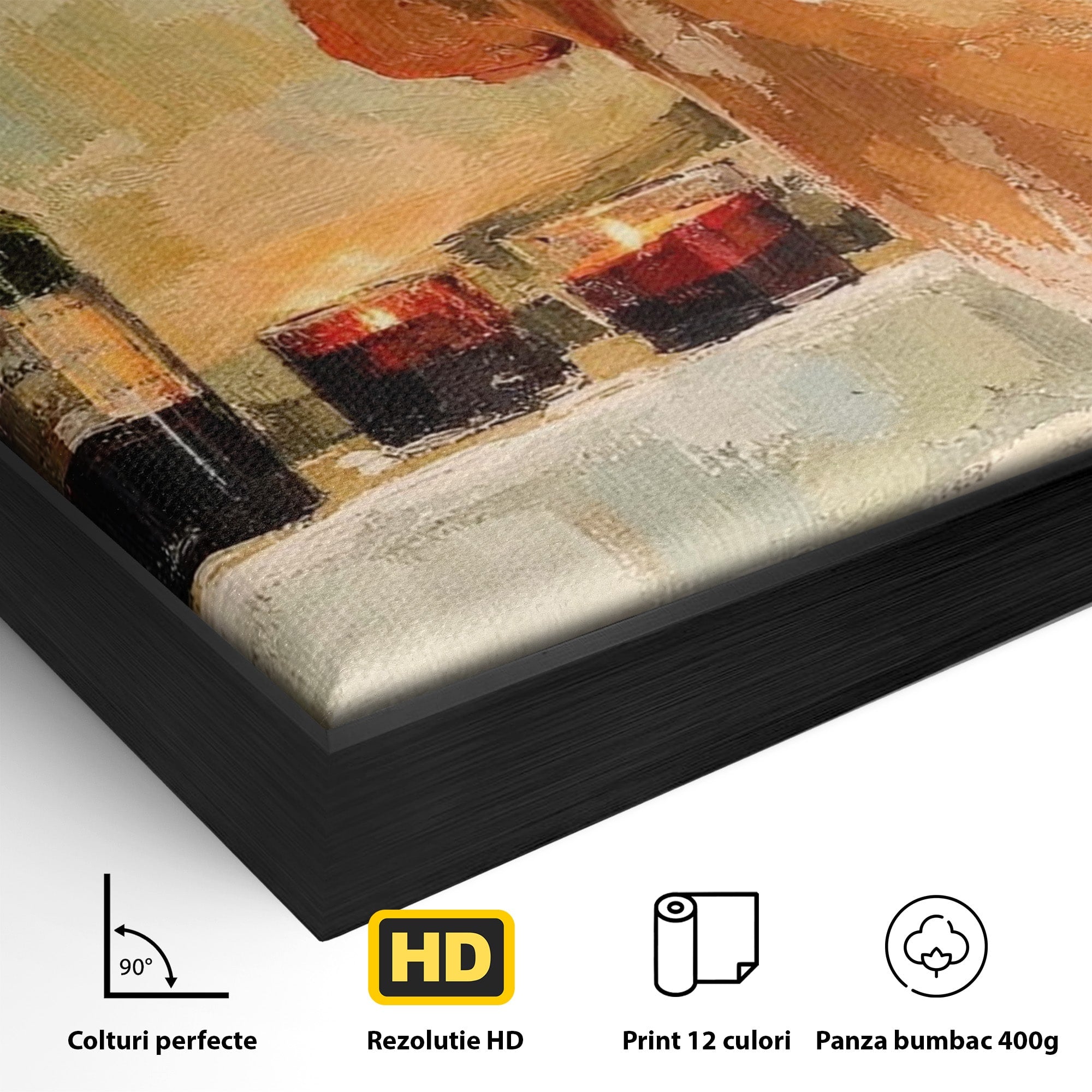 Tablou Canvas Premium LuxCanva® PI1023, Relaxare In Cada, Cada, Vin, Relaxare, Baie, Living, Culori Vibrante
