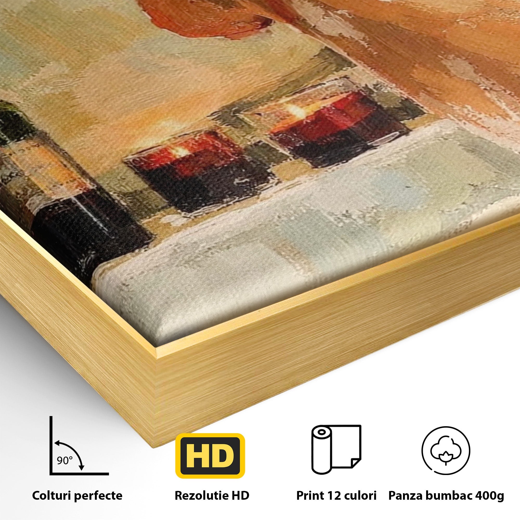 Tablou Canvas Premium LuxCanva® PI1023, Relaxare In Cada, Cada, Vin, Relaxare, Baie, Living, Culori Vibrante