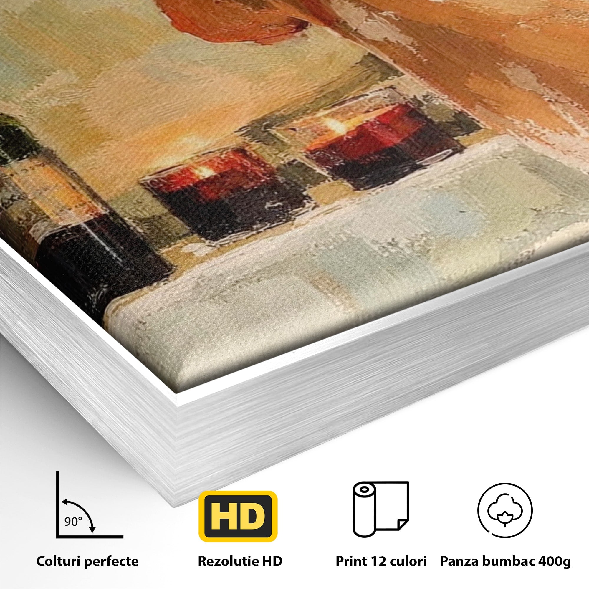 Tablou Canvas Premium LuxCanva® PI1023, Relaxare In Cada, Cada, Vin, Relaxare, Baie, Living, Culori Vibrante