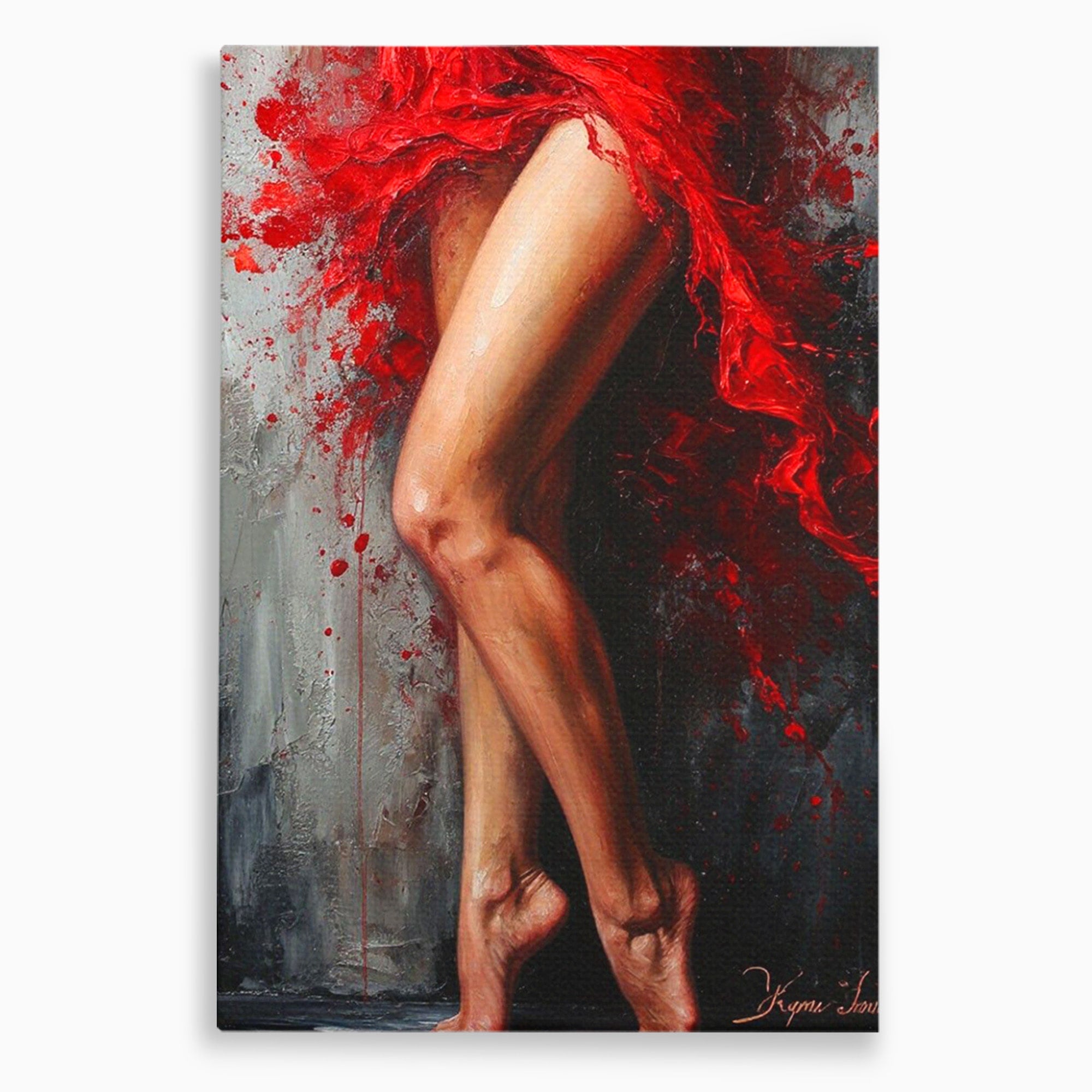 Tablou Canvas Premium LuxCanva® PI1024, Dans Pasional, Dans, Femeie, Arta, Emotie, Living, Culori Vibrante