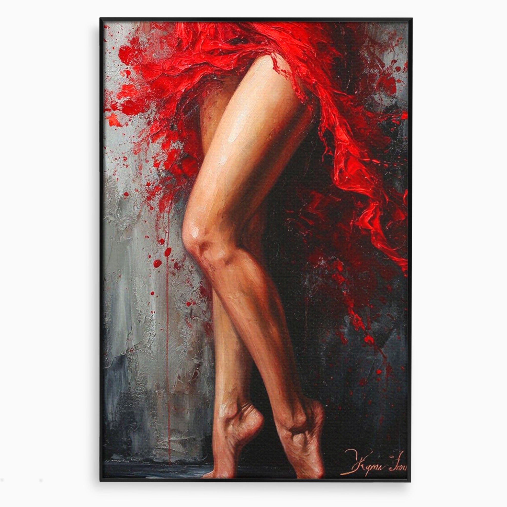 Tablou Canvas Premium LuxCanva® PI1024, Dans Pasional, Dans, Femeie, Arta, Emotie, Living, Culori Vibrante