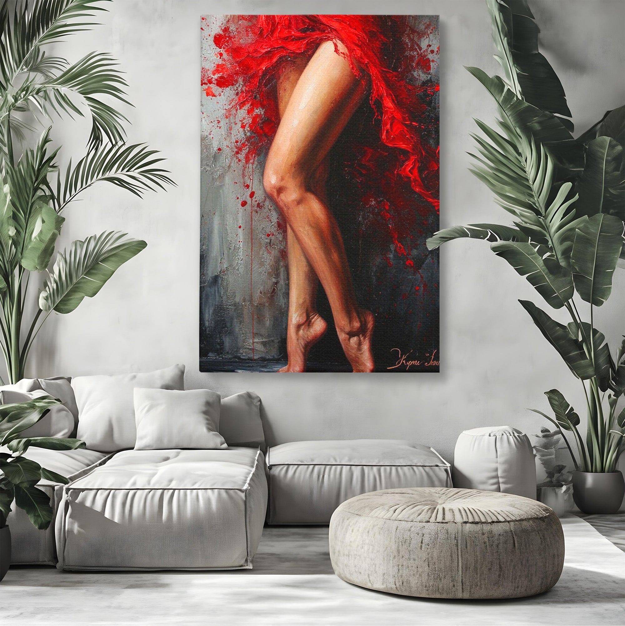 Tablou Canvas Premium LuxCanva® PI1024, Dans Pasional, Dans, Femeie, Arta, Emotie, Living, Culori Vibrante