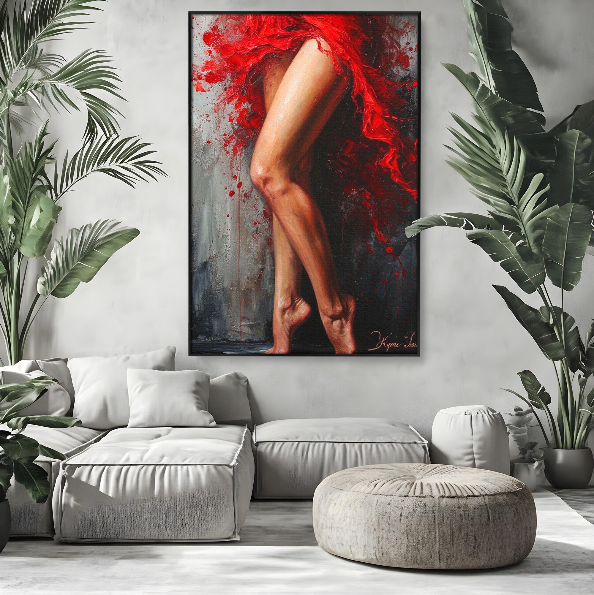 Tablou Canvas Premium LuxCanva® PI1024, Dans Pasional, Dans, Femeie, Arta, Emotie, Living, Culori Vibrante