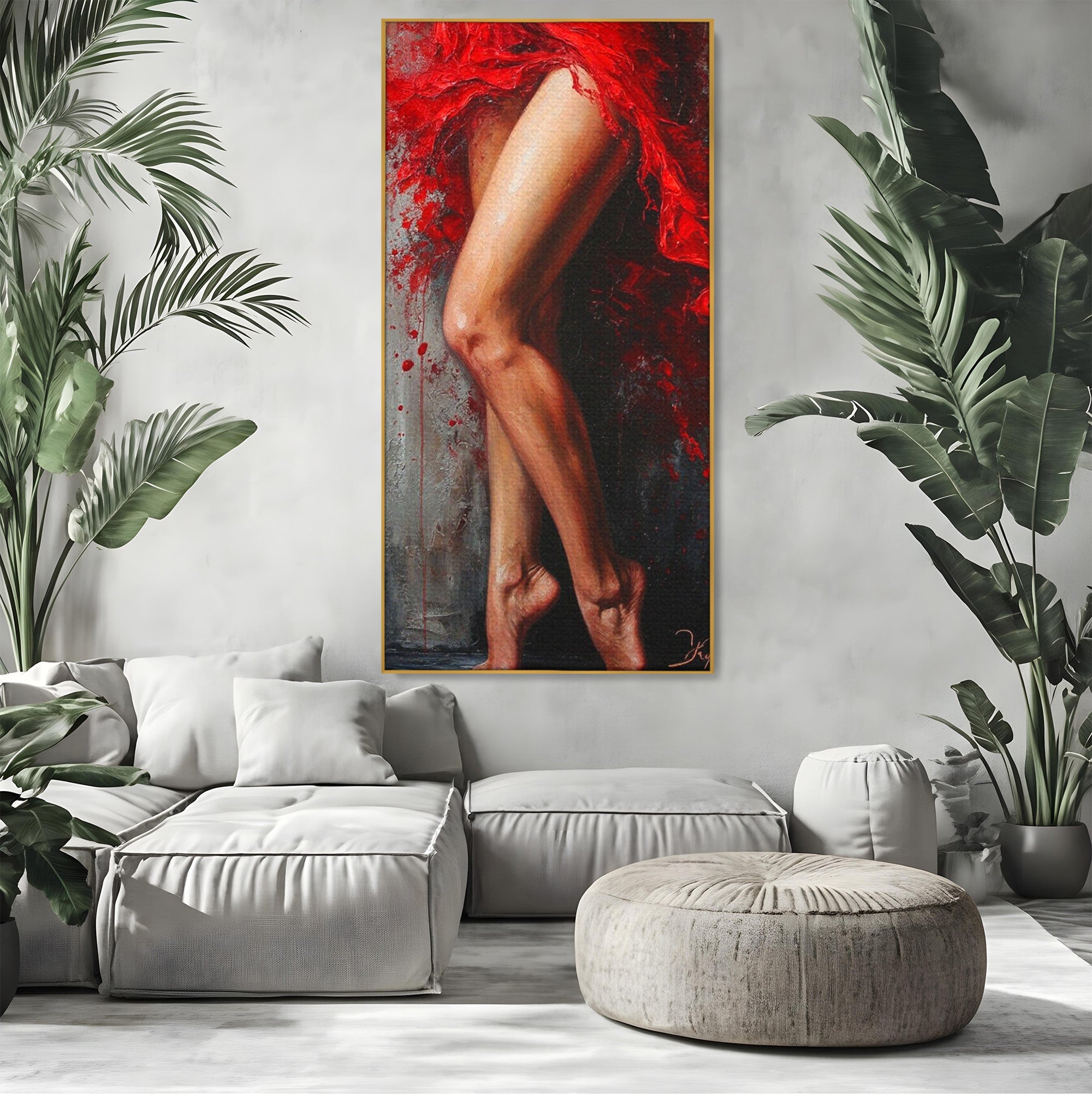Tablou Canvas Premium LuxCanva® PI1024, Dans Pasional, Dans, Femeie, Arta, Emotie, Living, Culori Vibrante