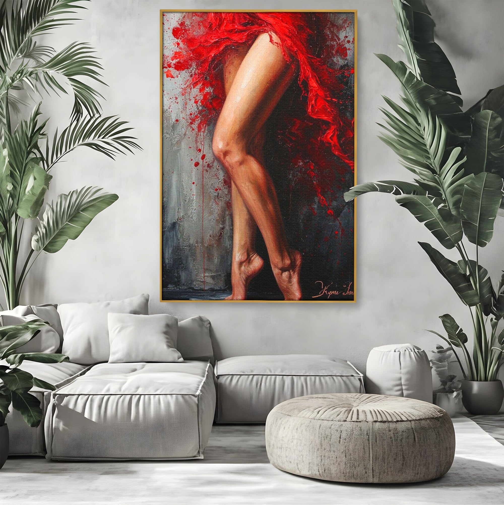 Tablou Canvas Premium LuxCanva® PI1024, Dans Pasional, Dans, Femeie, Arta, Emotie, Living, Culori Vibrante