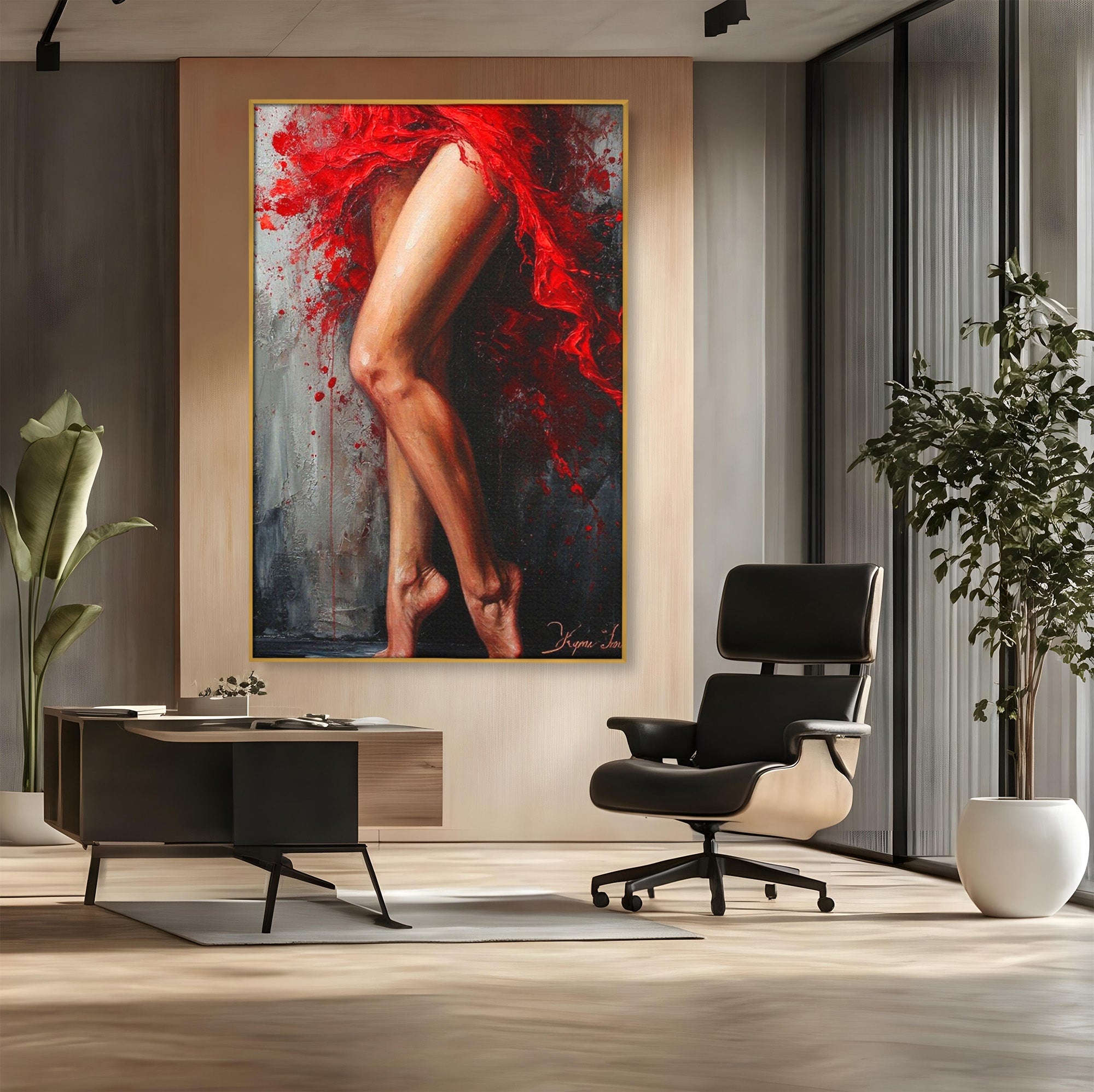 Tablou Canvas Premium LuxCanva® PI1024, Dans Pasional, Dans, Femeie, Arta, Emotie, Living, Culori Vibrante