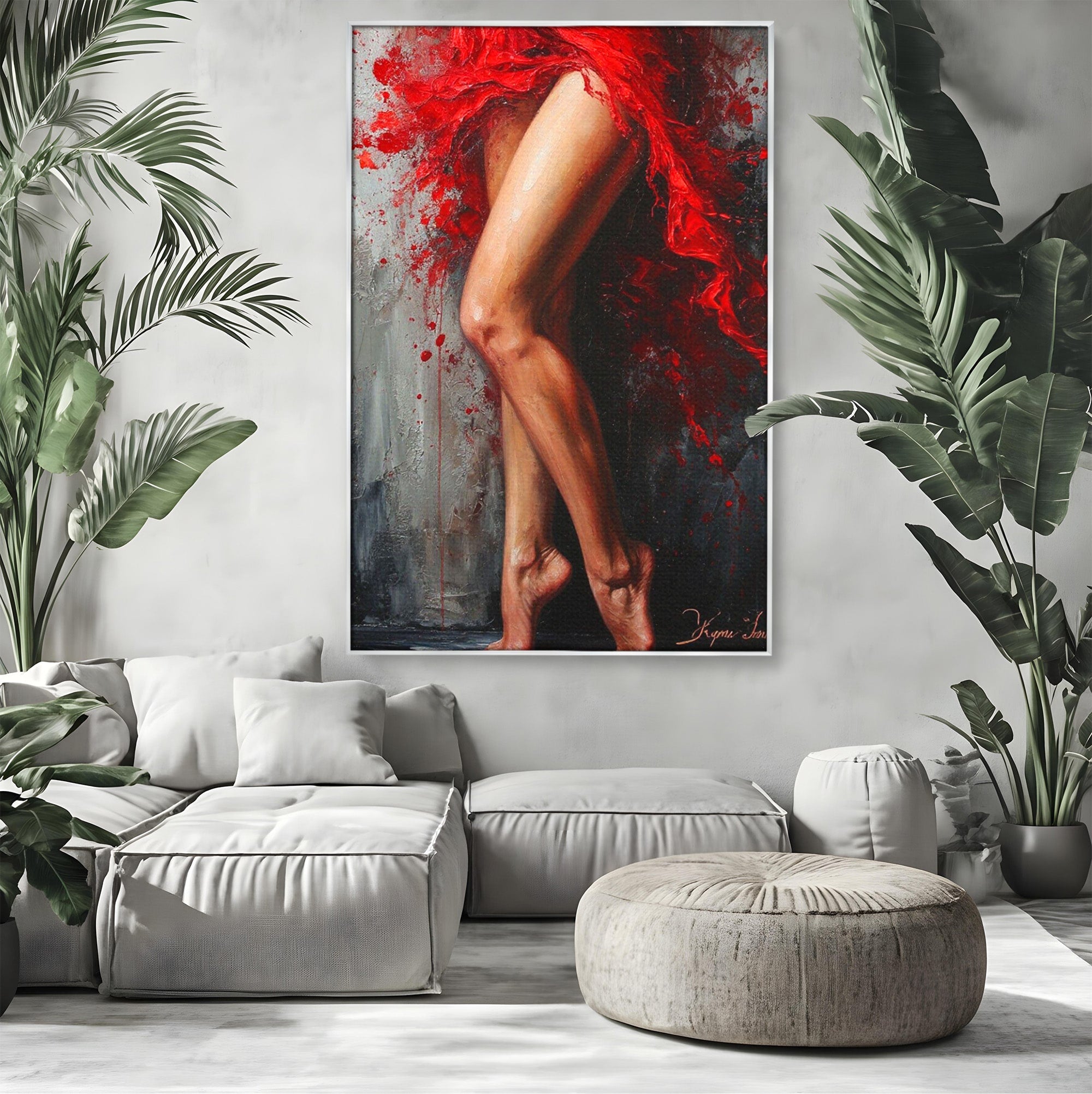 Tablou Canvas Premium LuxCanva® PI1024, Dans Pasional, Dans, Femeie, Arta, Emotie, Living, Culori Vibrante