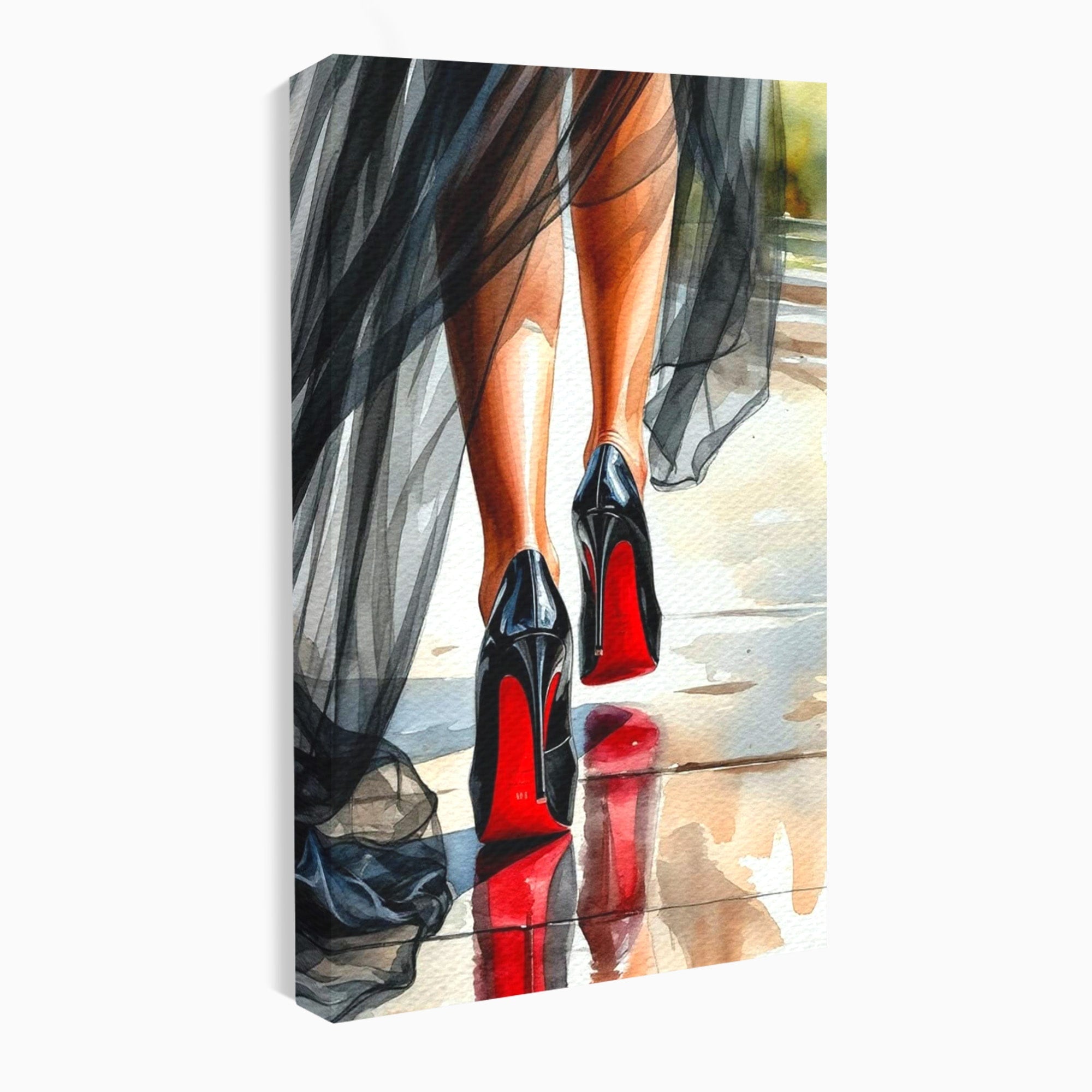 Tablou Canvas Premium LuxCanva® PI1028, Eleganta In Miscare, Pantofi, Moda, Femininitate, Eleganta, Birou, Culori Vibrante