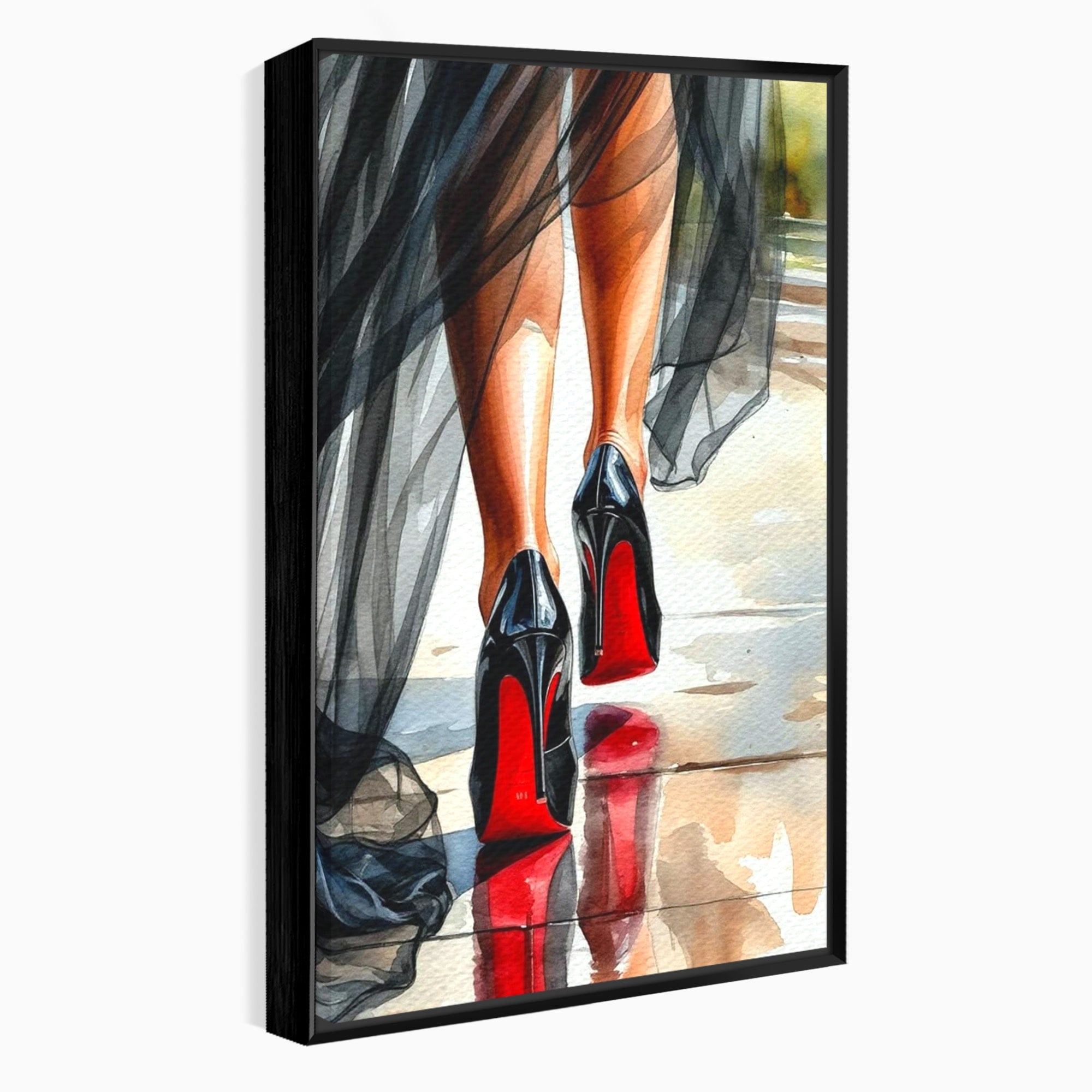 Tablou Canvas Premium LuxCanva® PI1028, Eleganta In Miscare, Pantofi, Moda, Femininitate, Eleganta, Birou, Culori Vibrante