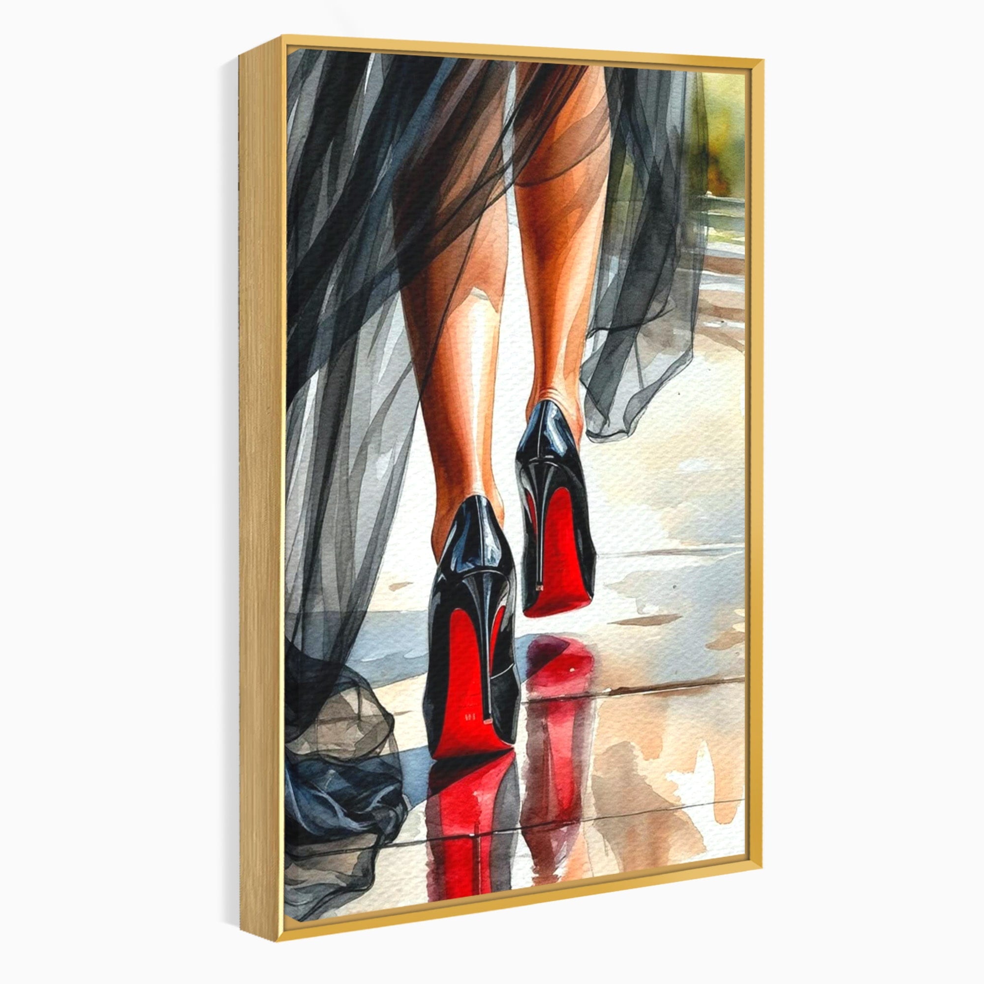 Tablou Canvas Premium LuxCanva® PI1028, Eleganta In Miscare, Pantofi, Moda, Femininitate, Eleganta, Birou, Culori Vibrante