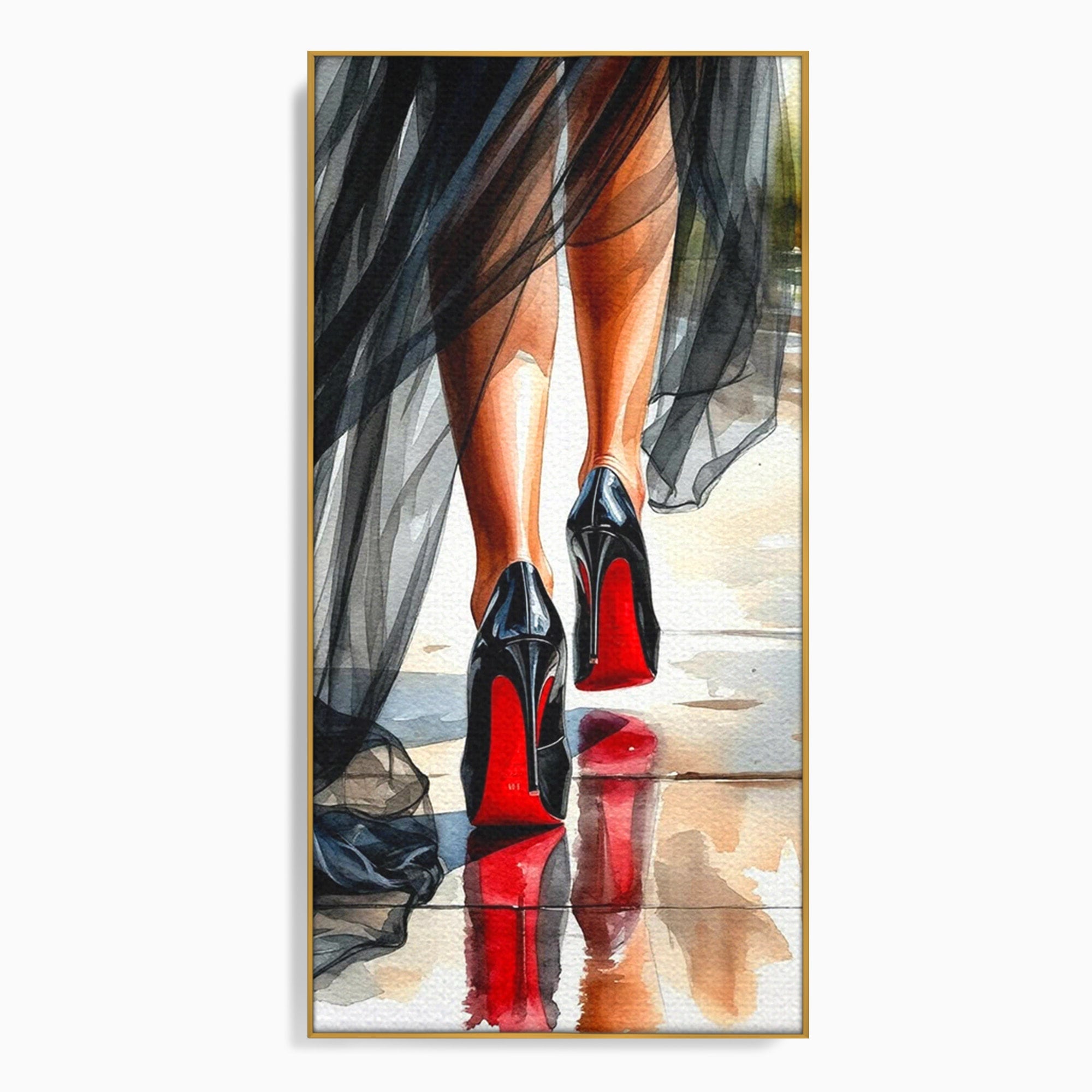 Tablou Canvas Premium LuxCanva® PI1028, Eleganta In Miscare, Pantofi, Moda, Femininitate, Eleganta, Birou, Culori Vibrante