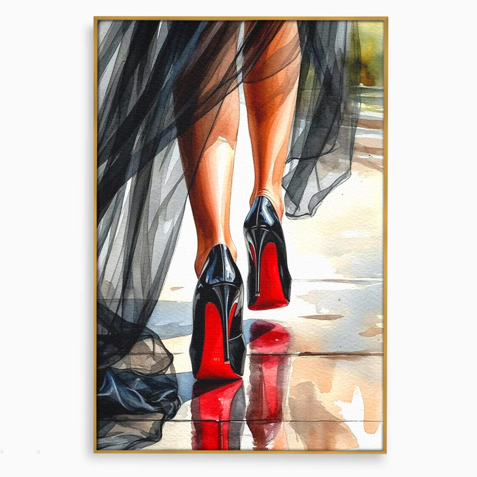 Tablou Canvas Premium LuxCanva® PI1028, Eleganta In Miscare, Pantofi, Moda, Femininitate, Eleganta, Birou, Culori Vibrante