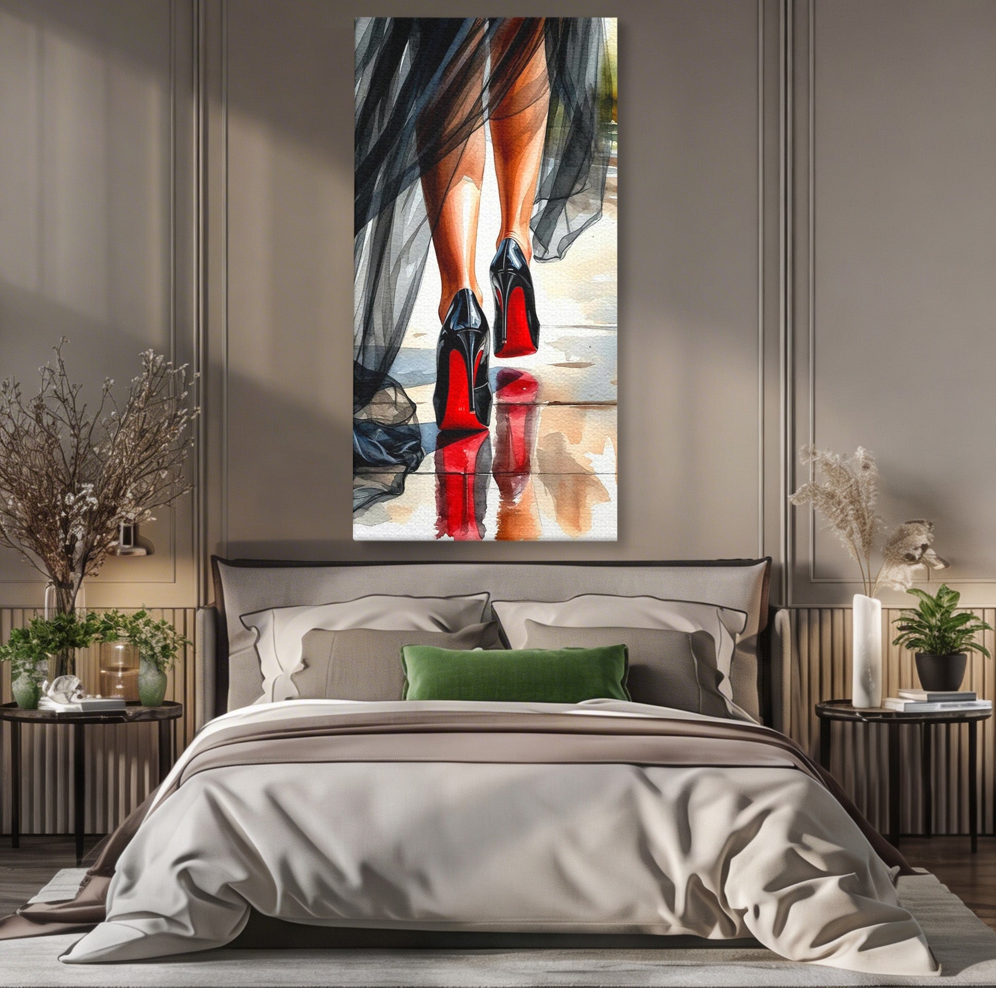 Tablou Canvas Premium LuxCanva® PI1028, Eleganta In Miscare, Pantofi, Moda, Femininitate, Eleganta, Birou, Culori Vibrante