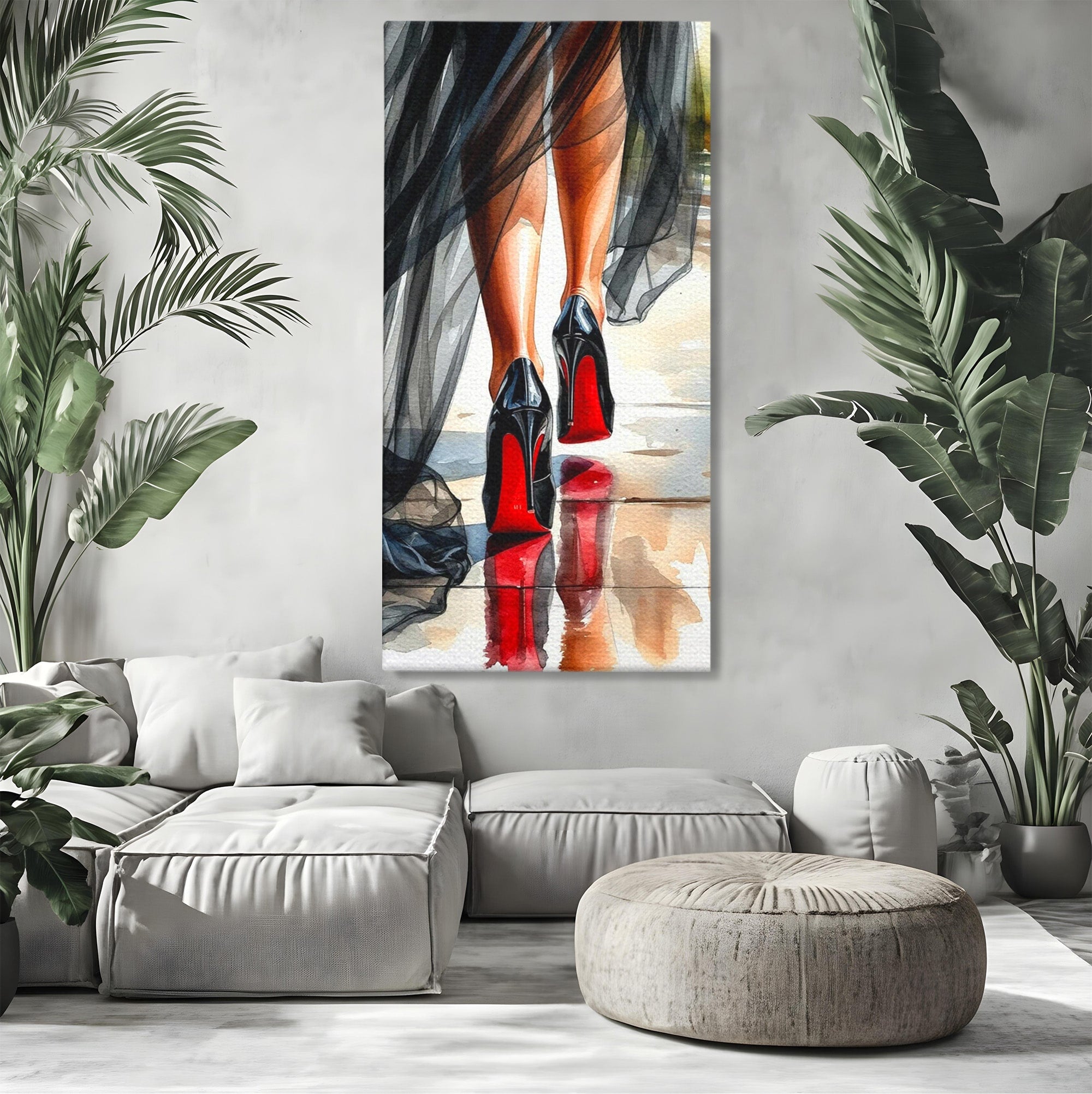 Tablou Canvas Premium LuxCanva® PI1028, Eleganta In Miscare, Pantofi, Moda, Femininitate, Eleganta, Birou, Culori Vibrante