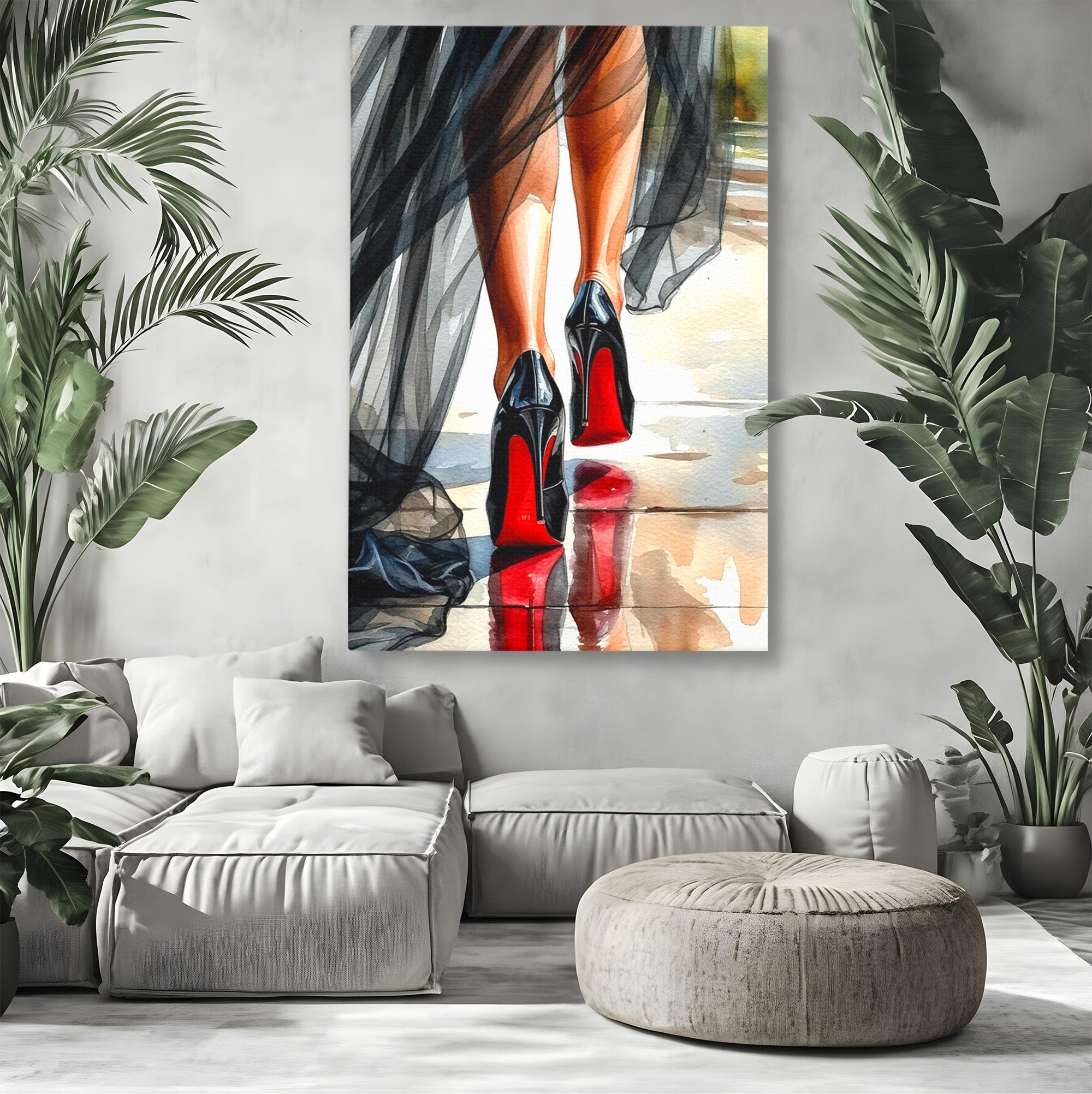 Tablou Canvas Premium LuxCanva® PI1028, Eleganta In Miscare, Pantofi, Moda, Femininitate, Eleganta, Birou, Culori Vibrante