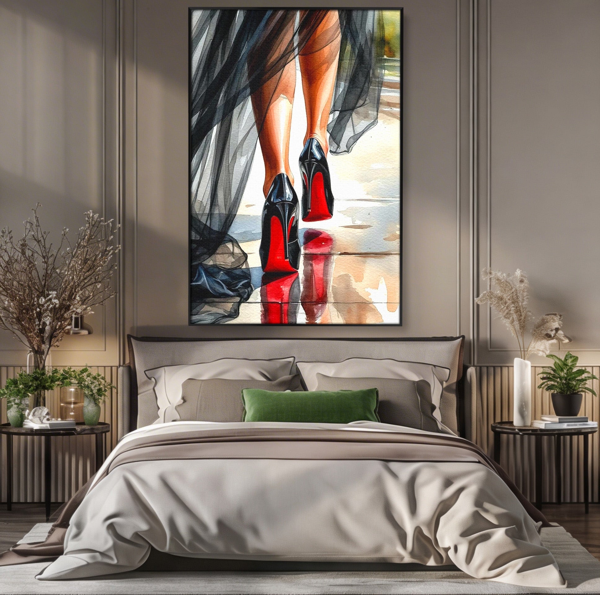Tablou Canvas Premium LuxCanva® PI1028, Eleganta In Miscare, Pantofi, Moda, Femininitate, Eleganta, Birou, Culori Vibrante