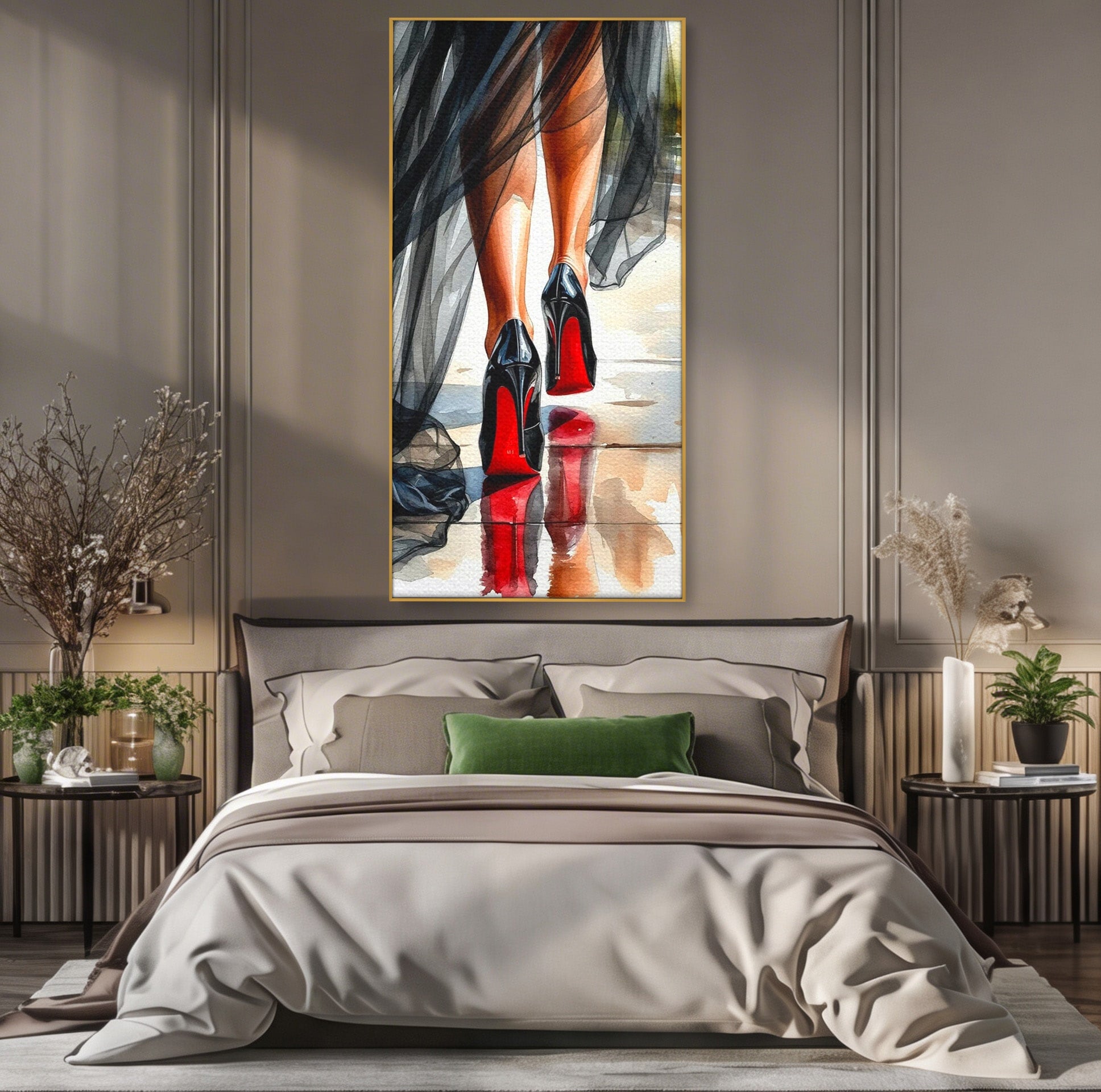 Tablou Canvas Premium LuxCanva® PI1028, Eleganta In Miscare, Pantofi, Moda, Femininitate, Eleganta, Birou, Culori Vibrante