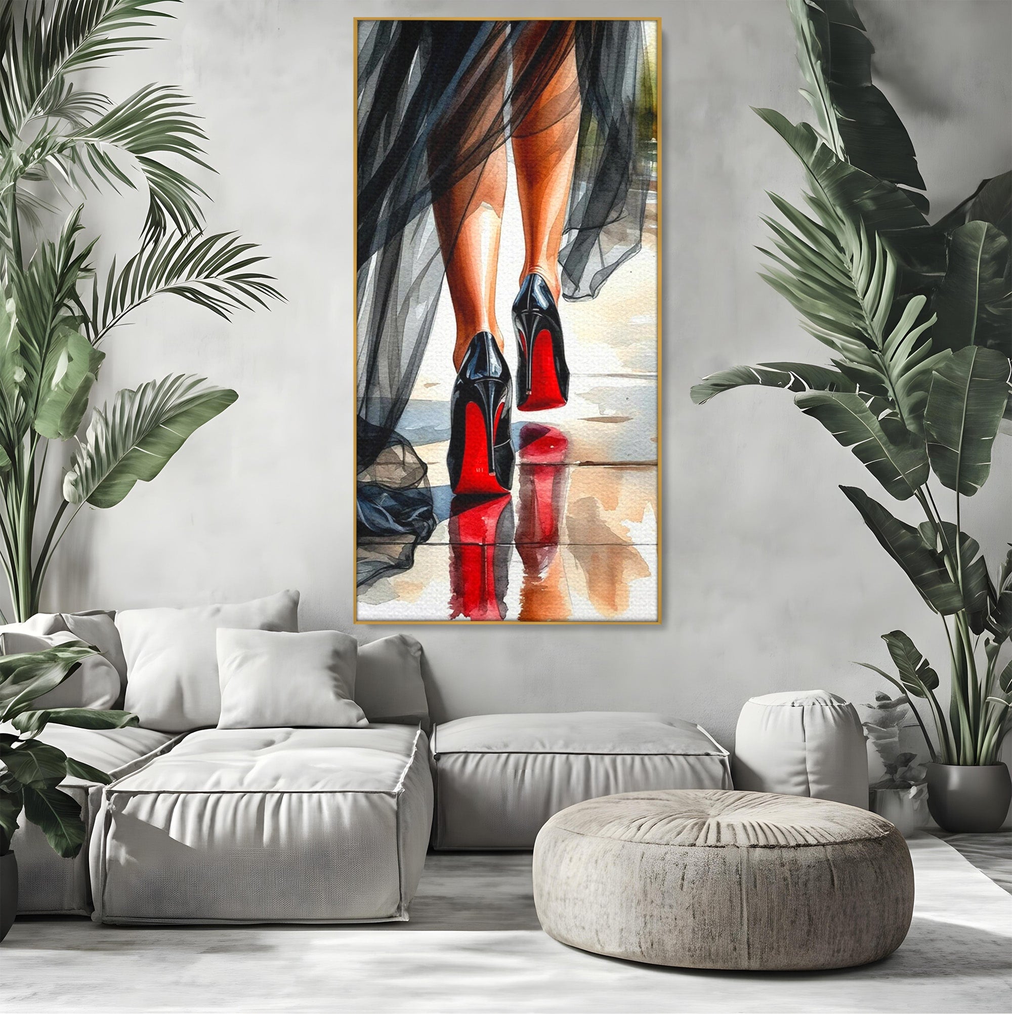 Tablou Canvas Premium LuxCanva® PI1028, Eleganta In Miscare, Pantofi, Moda, Femininitate, Eleganta, Birou, Culori Vibrante