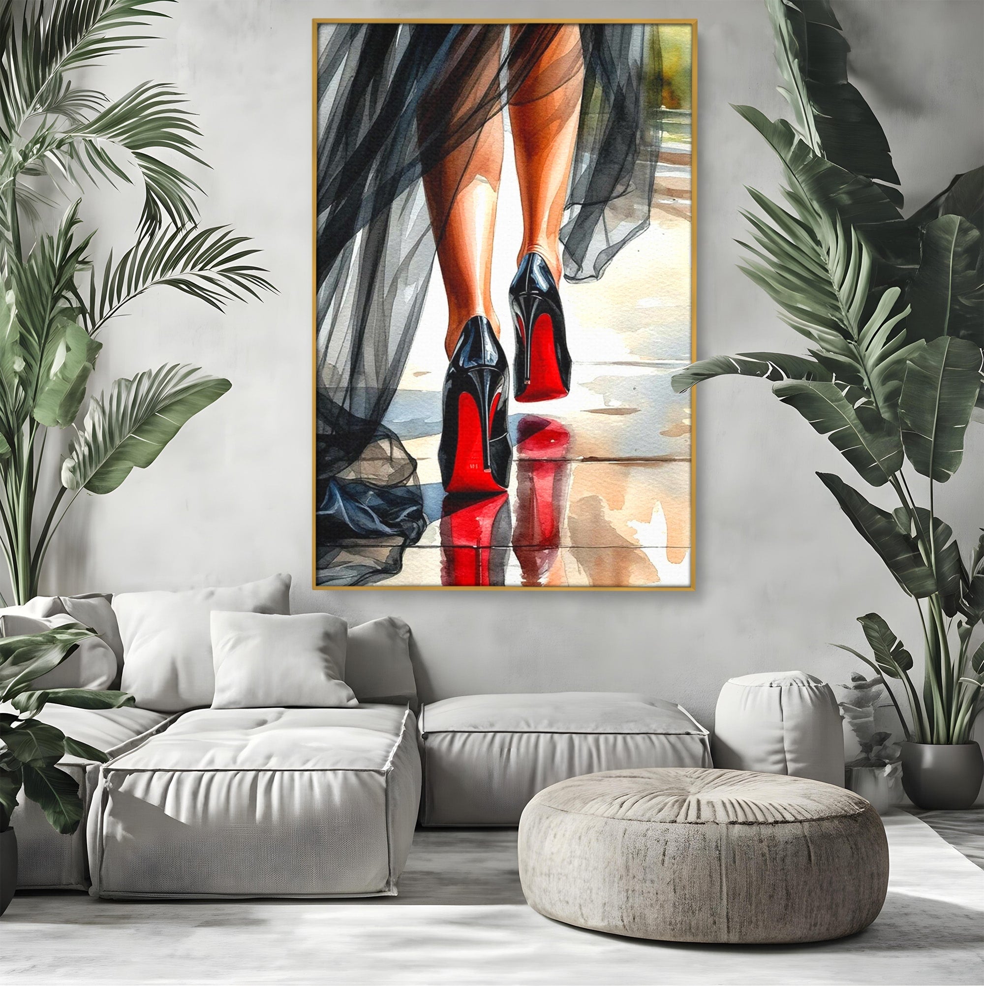 Tablou Canvas Premium LuxCanva® PI1028, Eleganta In Miscare, Pantofi, Moda, Femininitate, Eleganta, Birou, Culori Vibrante