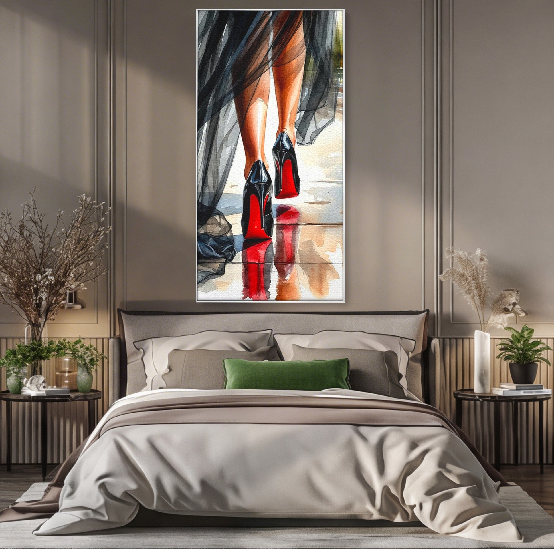 Tablou Canvas Premium LuxCanva® PI1028, Eleganta In Miscare, Pantofi, Moda, Femininitate, Eleganta, Birou, Culori Vibrante