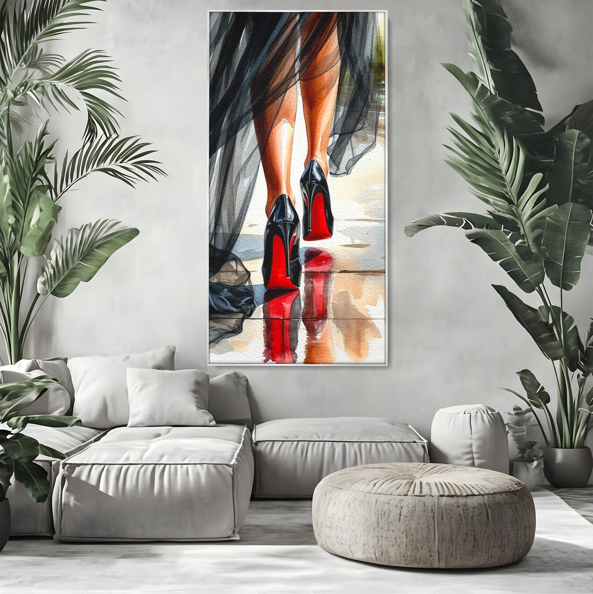 Tablou Canvas Premium LuxCanva® PI1028, Eleganta In Miscare, Pantofi, Moda, Femininitate, Eleganta, Birou, Culori Vibrante