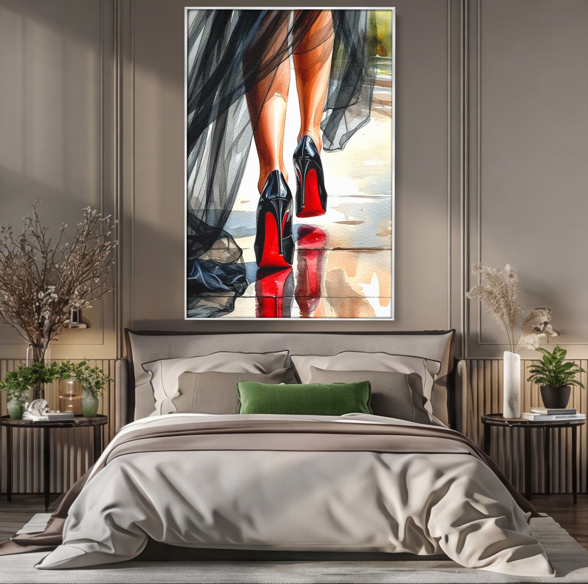 Tablou Canvas Premium LuxCanva® PI1028, Eleganta In Miscare, Pantofi, Moda, Femininitate, Eleganta, Birou, Culori Vibrante