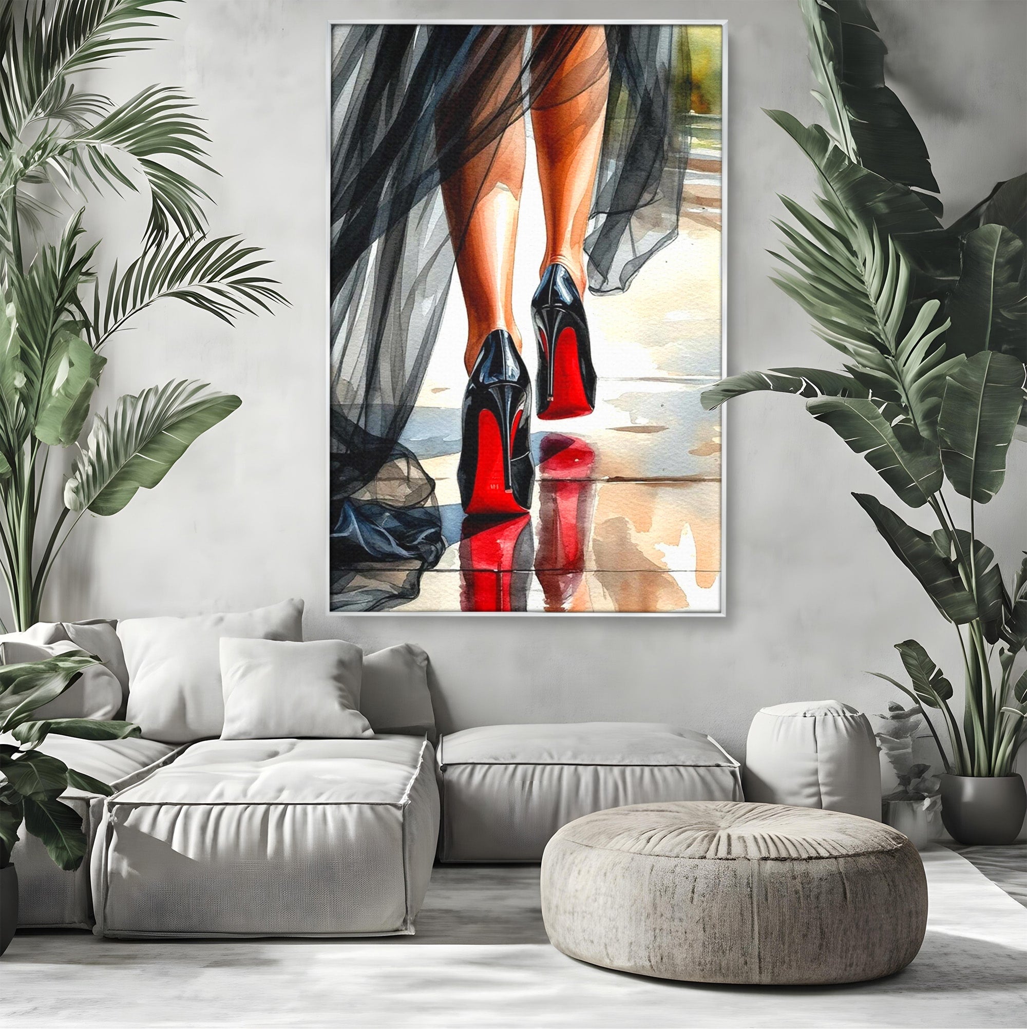 Tablou Canvas Premium LuxCanva® PI1028, Eleganta In Miscare, Pantofi, Moda, Femininitate, Eleganta, Birou, Culori Vibrante