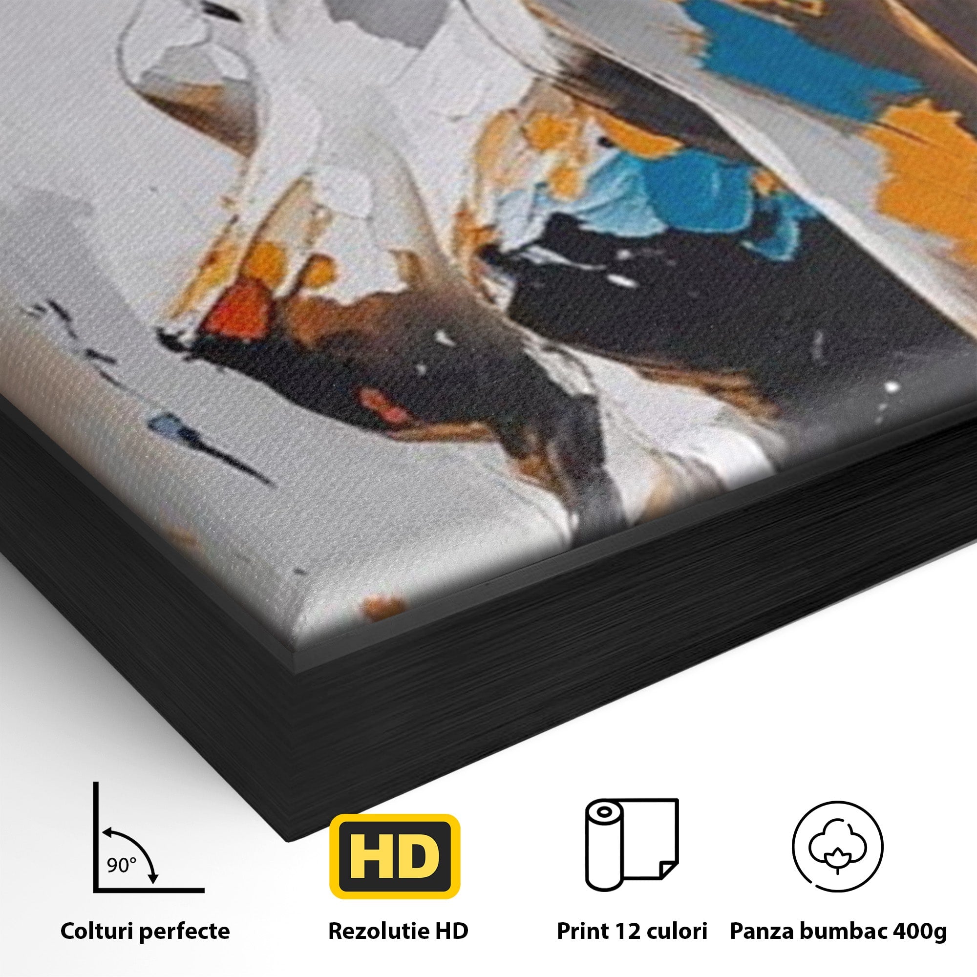 Tablou Canvas Premium LuxCanva® PI1029, Femeie In Flacari, Femeie, Corp, Nuditate, Arta Abstracta, Emotie, Living, Culori Vibrante