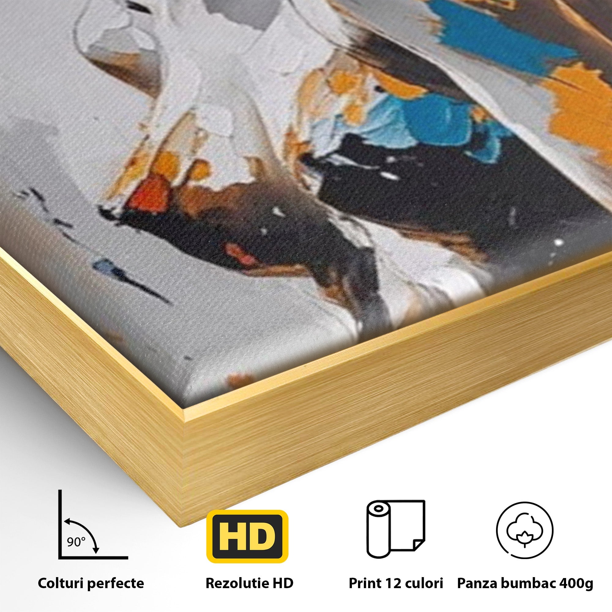 Tablou Canvas Premium LuxCanva® PI1029, Femeie In Flacari, Femeie, Corp, Nuditate, Arta Abstracta, Emotie, Living, Culori Vibrante